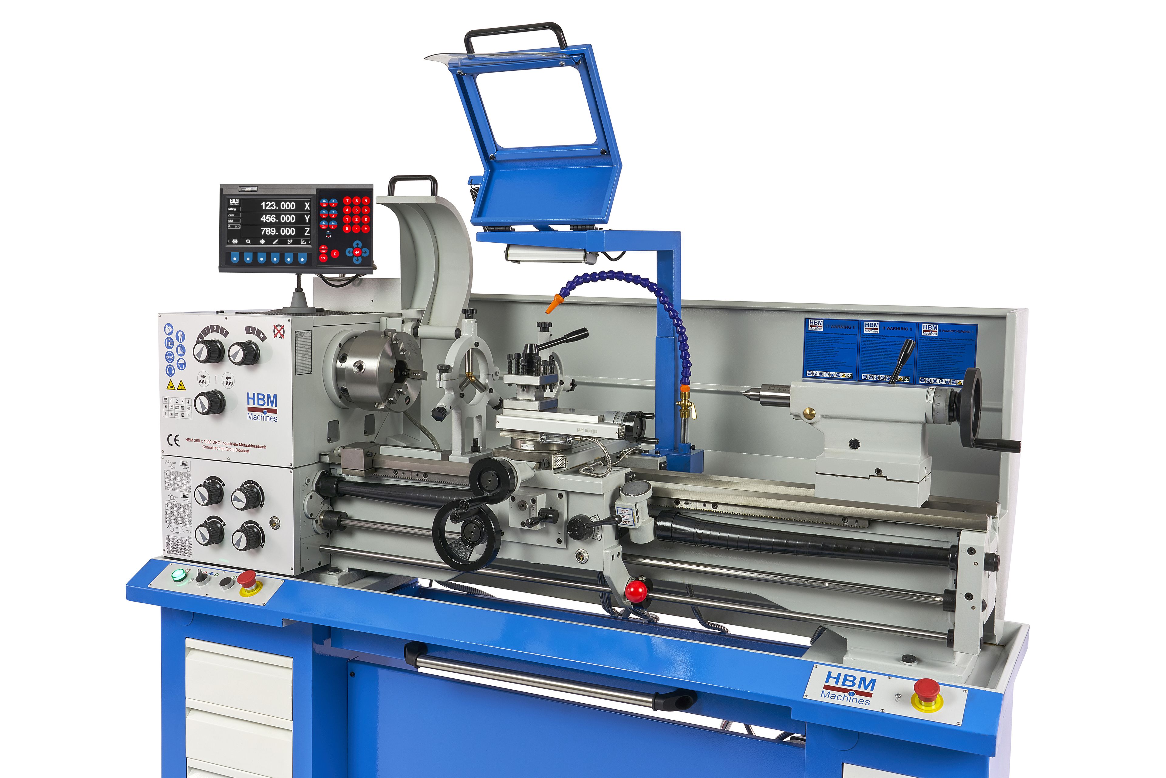 HBM metaaldraaibank 360 x 1000 DRO 400 Volt Image 9