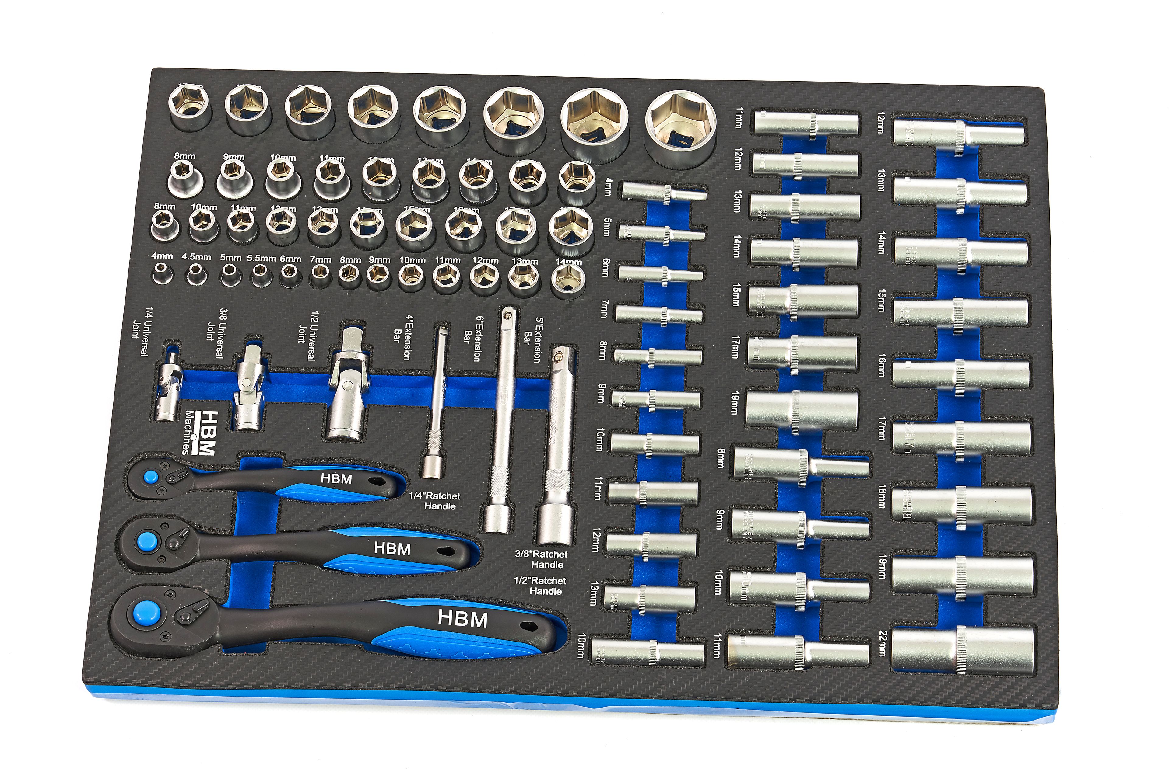 HBM inlays met gereedschapset 245-delig, voor gereedschapswagen, blauw Image 6