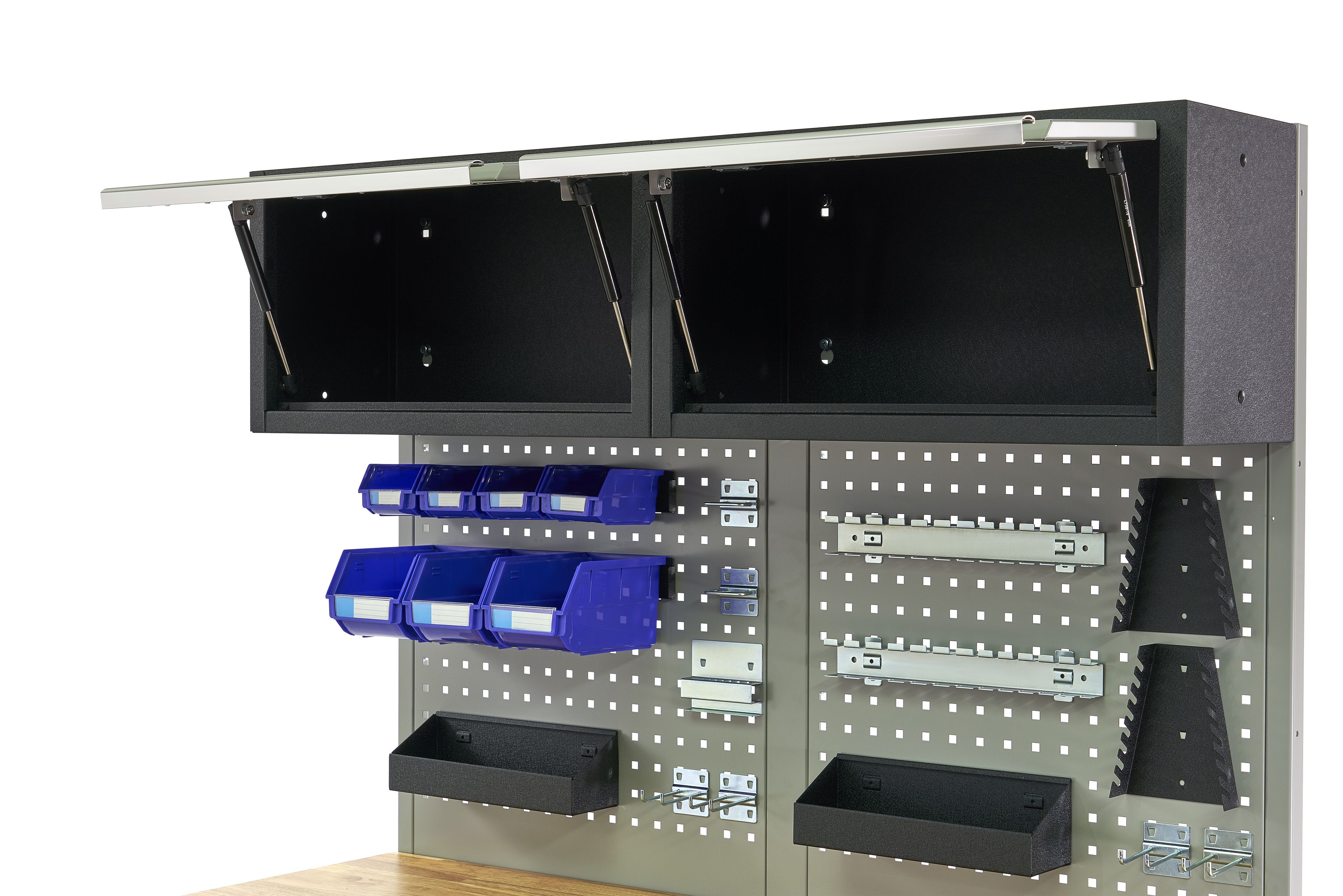 HBM werkbank 136 cm verrijdbaar met 7 laden, deur en kastenwand, inclusief accessoires, grijs Image 10