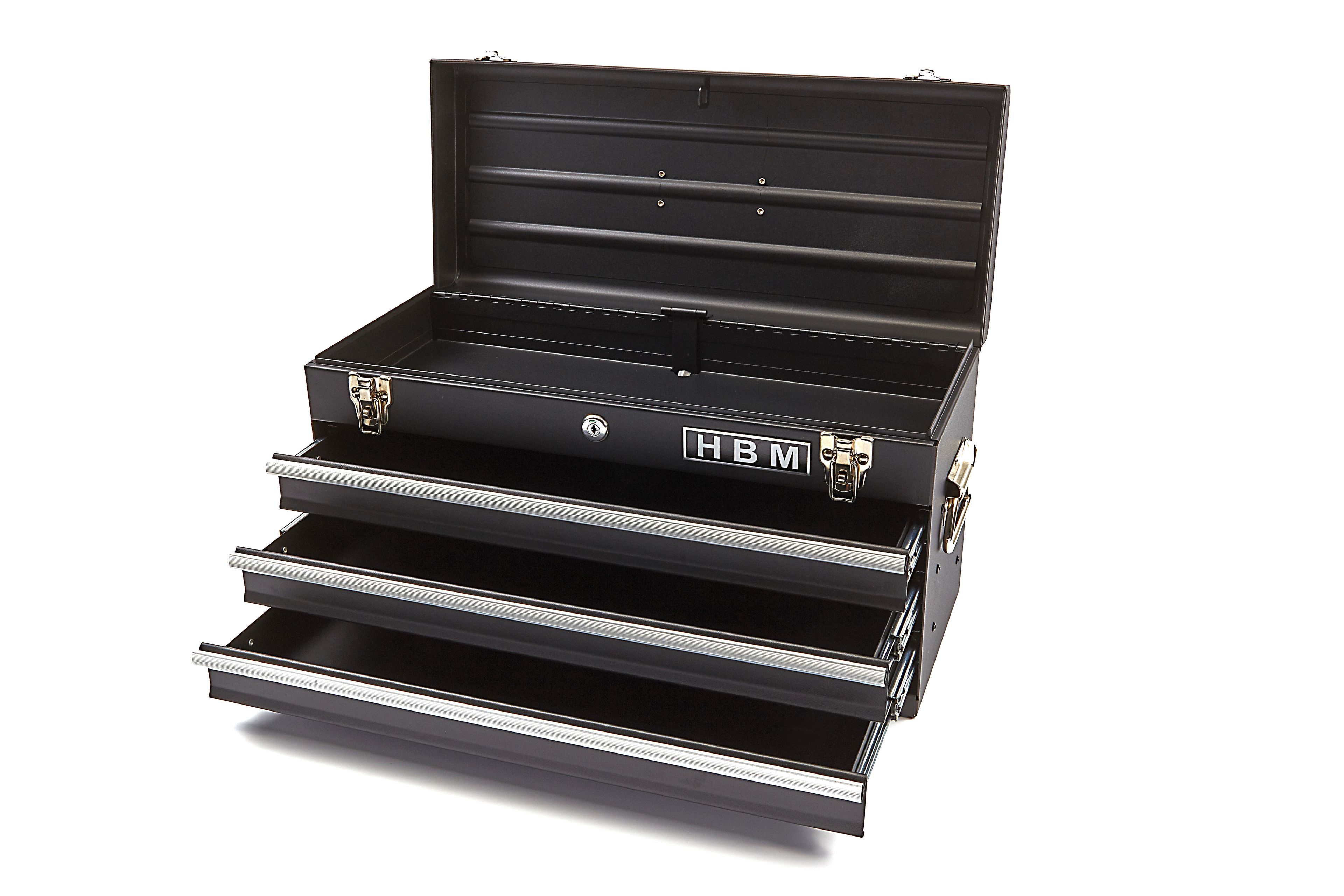 HBM Profi Cassetta degli attrezzi con 3 cassetti - NERA