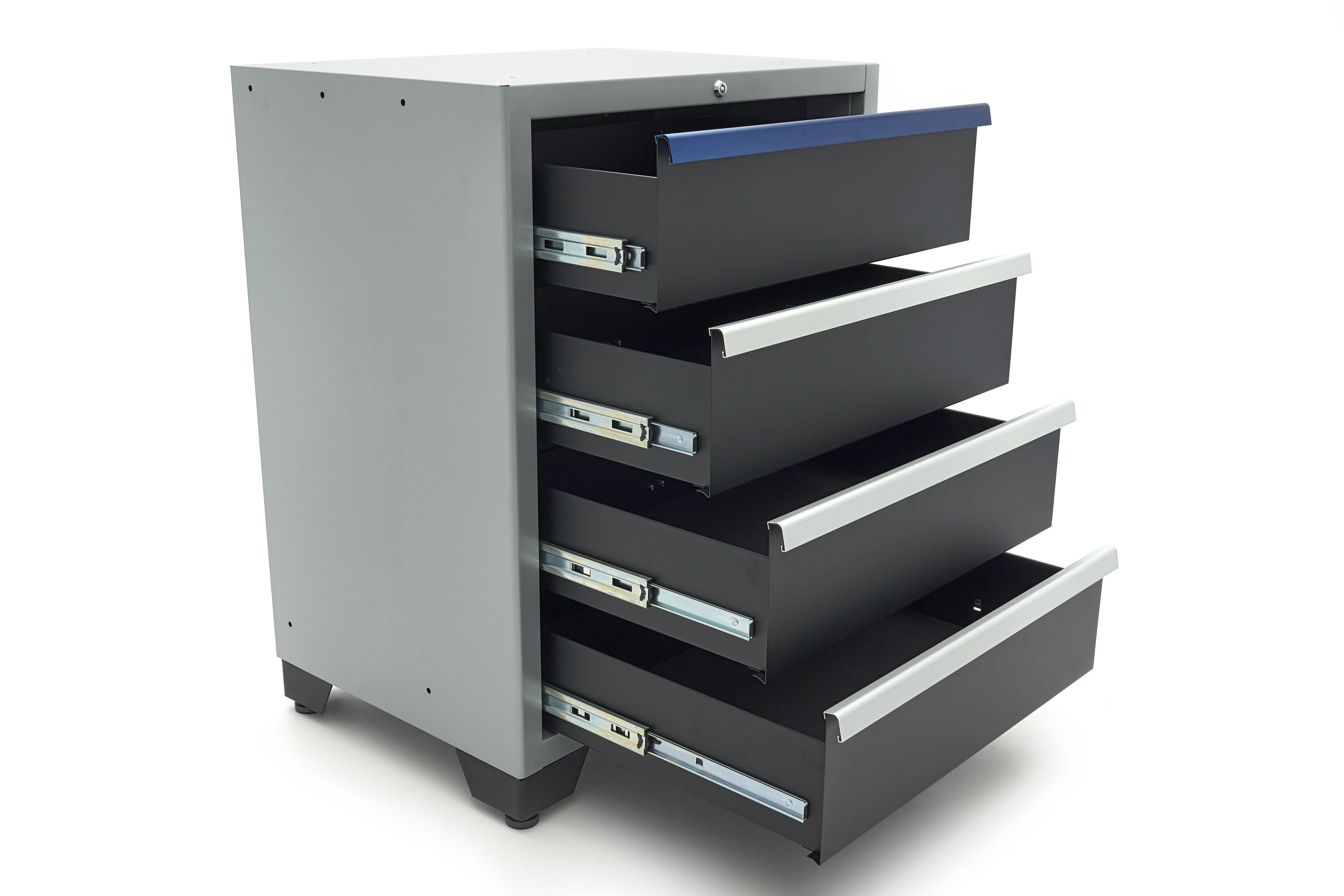 HBM 4 Cajones Deluxe Caja de herramientas Profesional para Organización del Taller negra azul Image 4