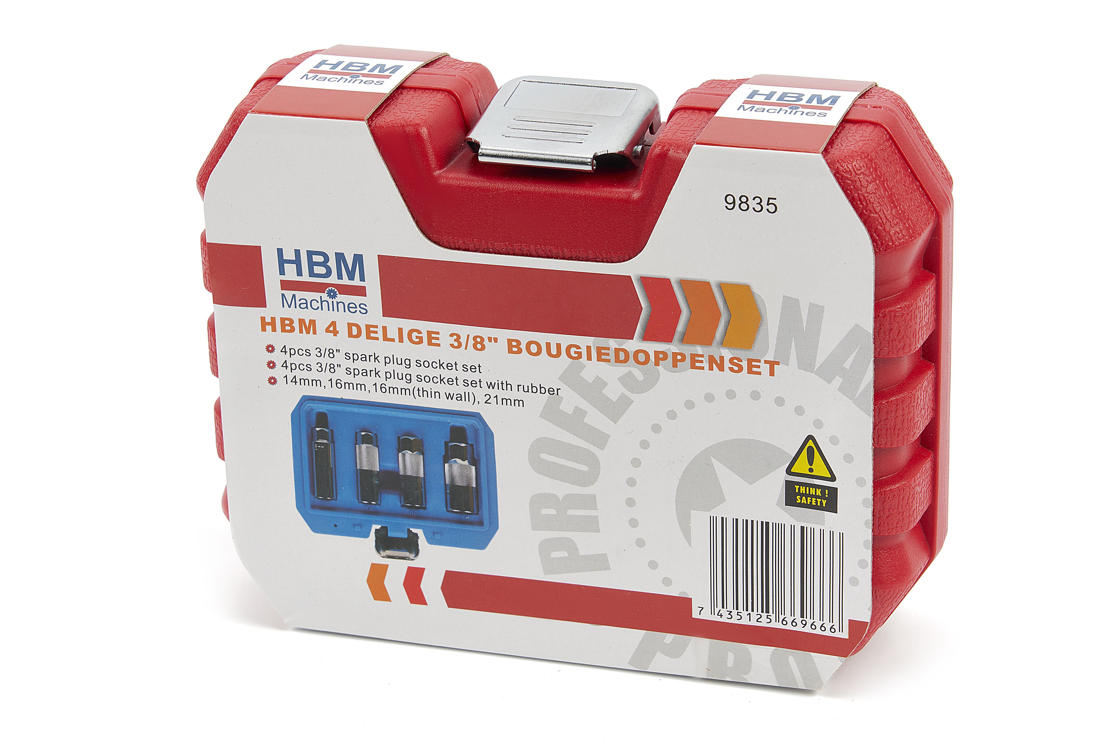 HBM 4 Delige 3/8 inch Bougiedoppenset Image 5