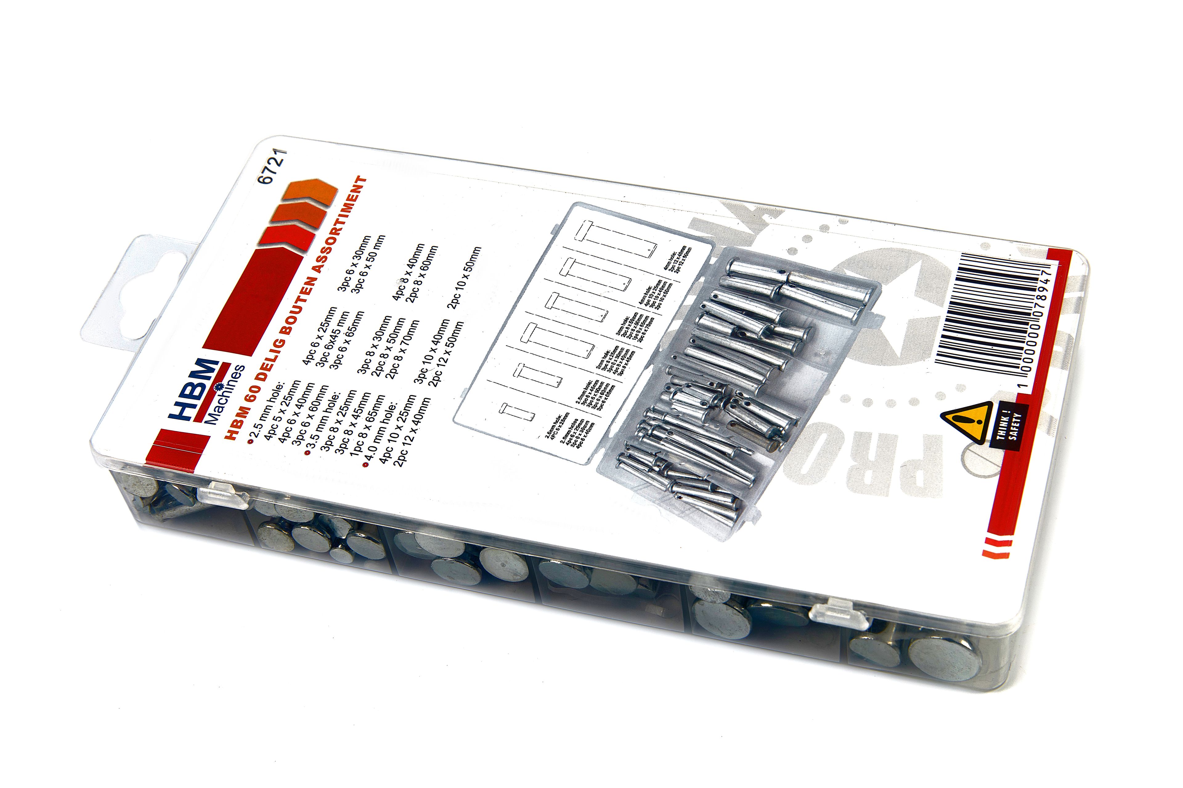 Assortimento di perni di bloccaggio HBM da 60 pezzi Image 3