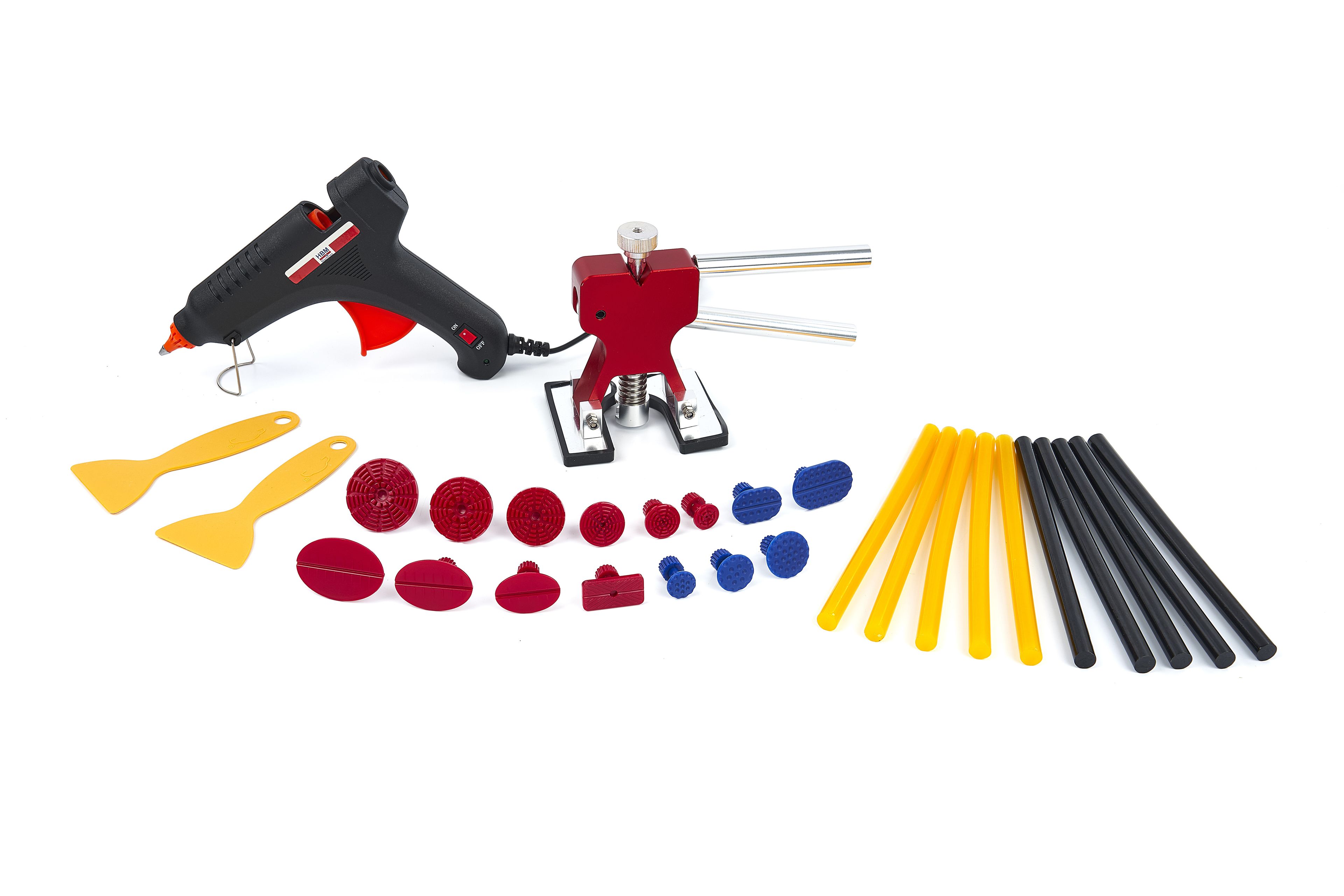 HBM 29-teiliger Werkzeugsatz, Ausbeulwerkzeug, Ausbeulen ohne Lackieren