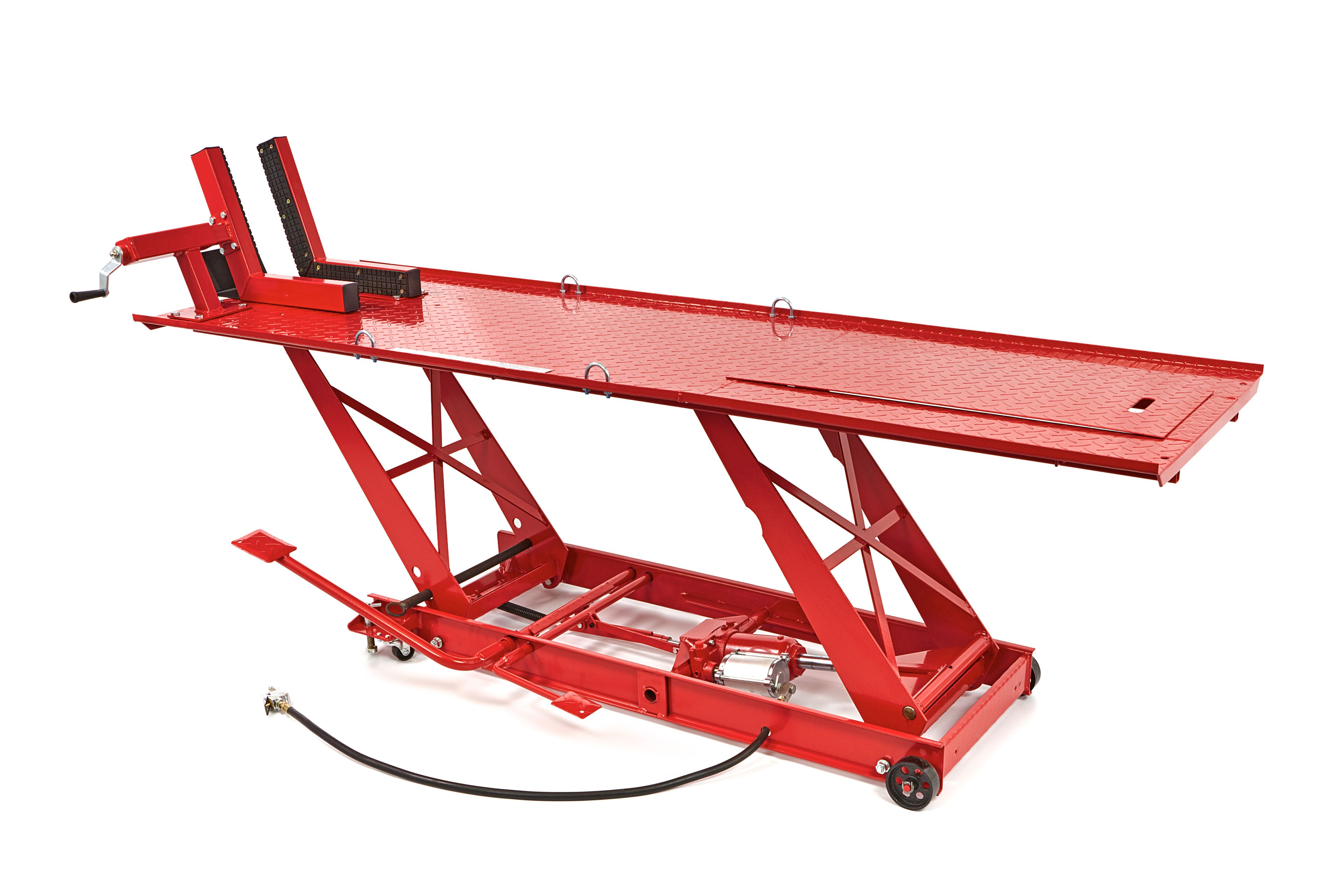 HBM 450 kg Motorheber hydraulisch und pneumatisch mit Luxus-Vorderradklammer Image 6