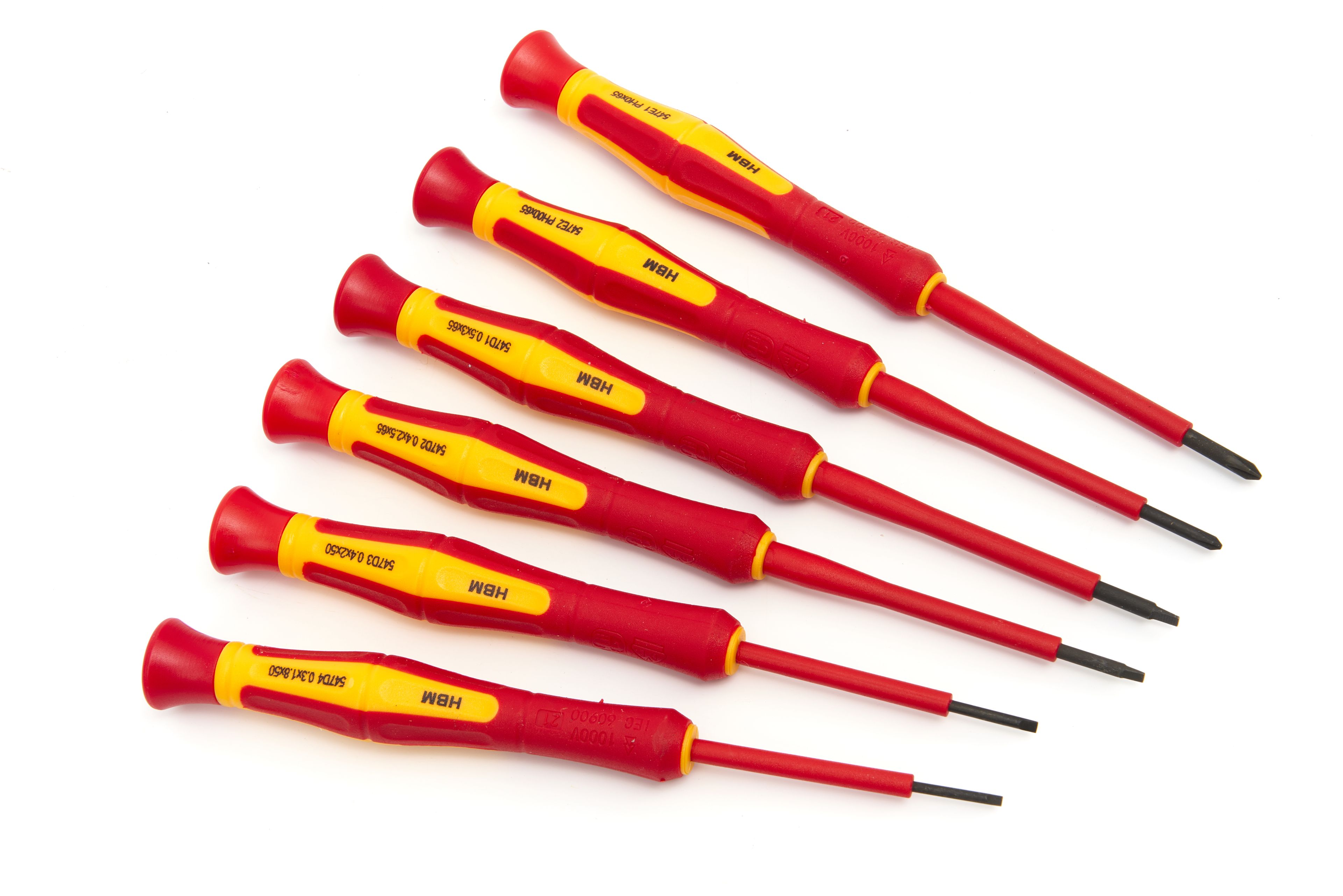 HBM Professional 6-teiliger VDE-Präzisionsschraubendreher-Satz