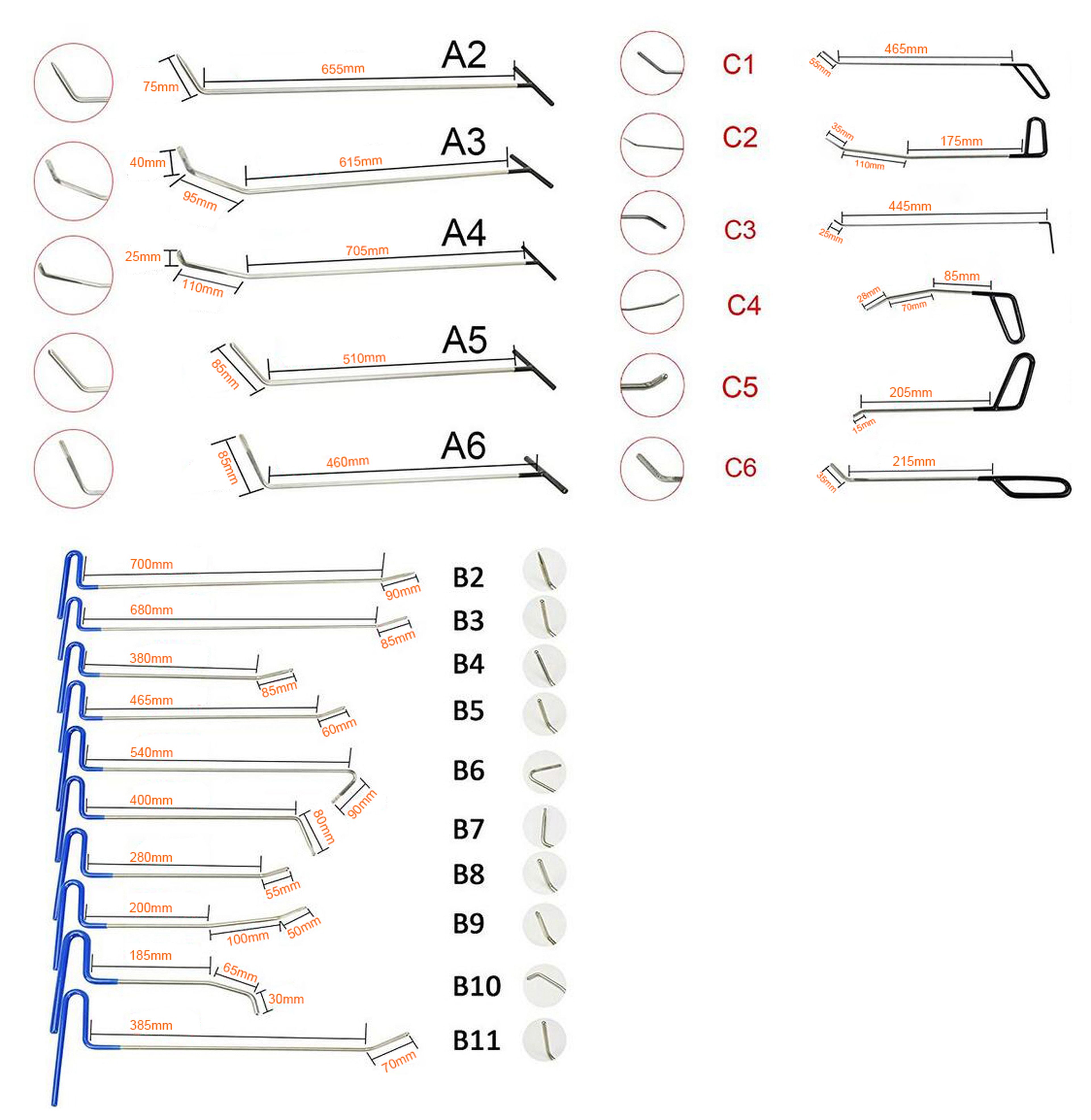 HBM Kit de débosselage professionnel 21 pièces / débosselage sans peinture à la bombe Image 9