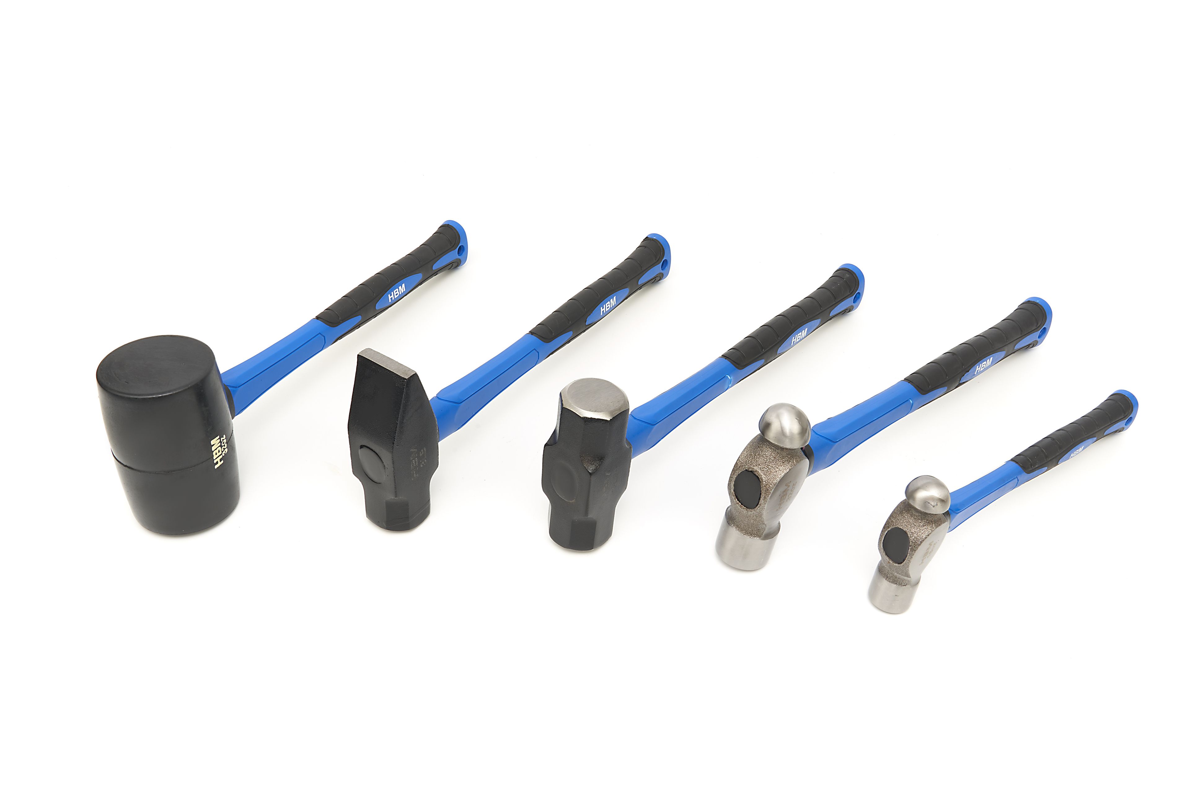 Jeu de marteaux HBM avec des manches en fibre de verre 5 pièces