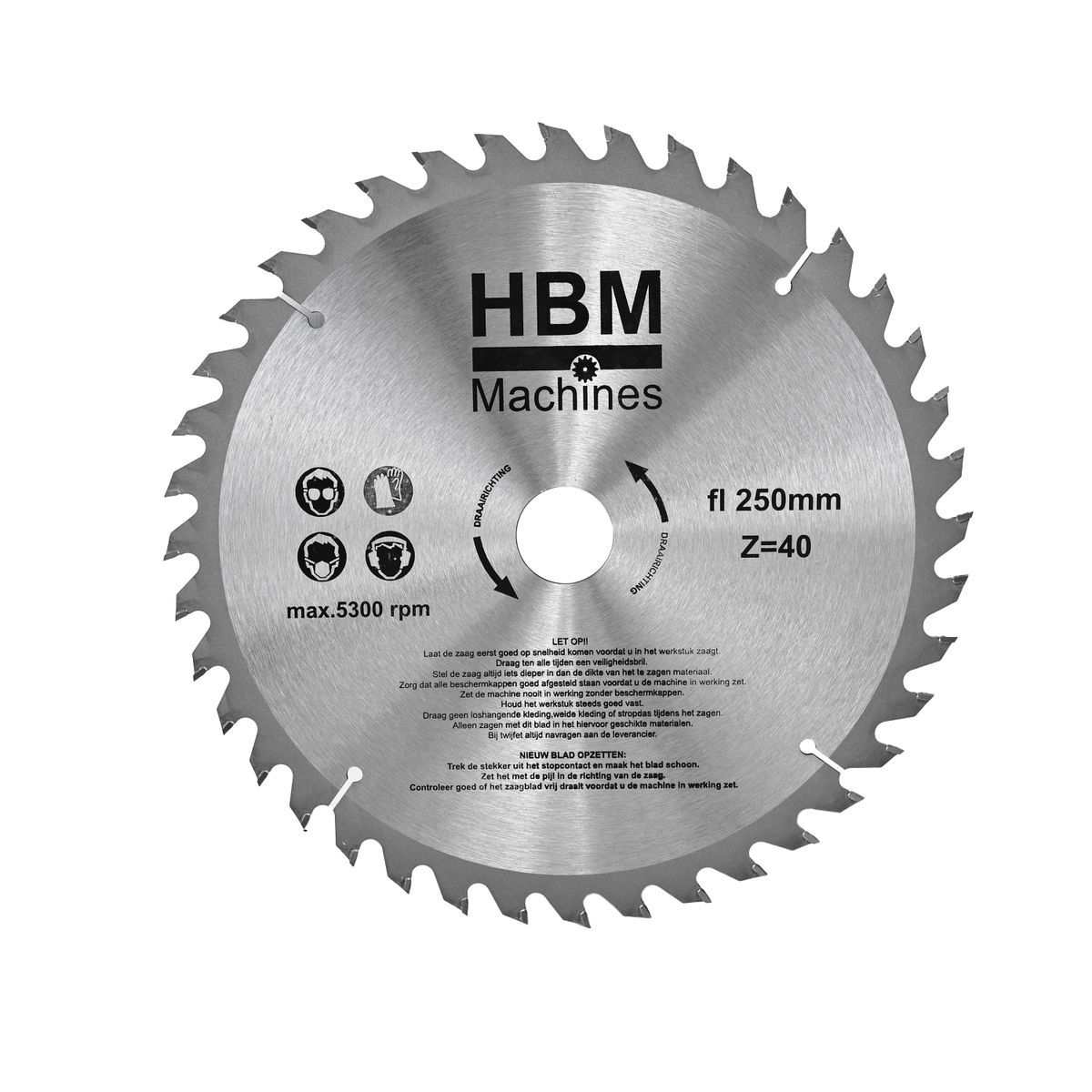HBM HM Discos de sierra circular de 250mm para madera