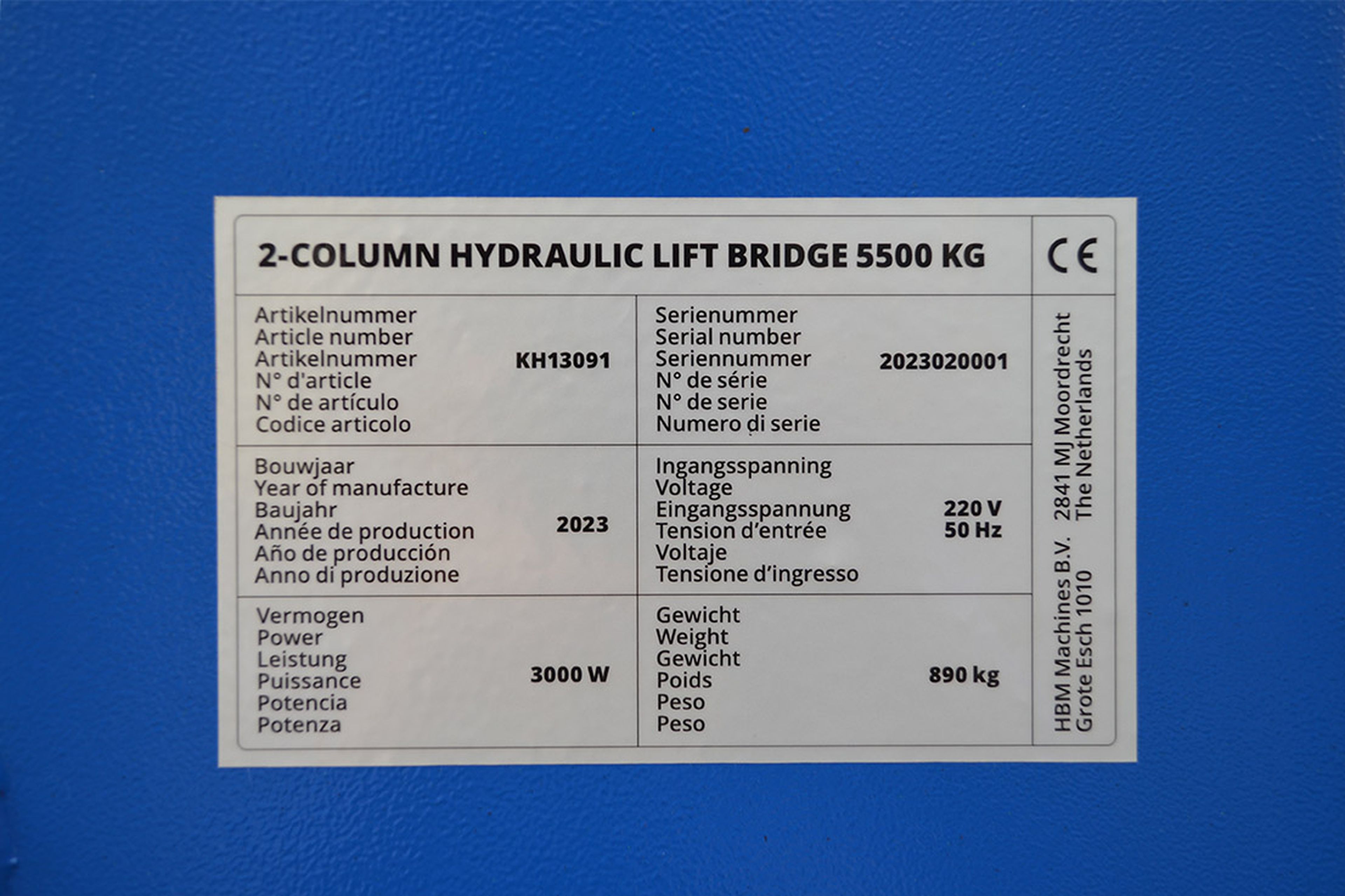HBM elevador hidráulico de 2 columnas con desbloqueo electrónico 5500 kg Image 13