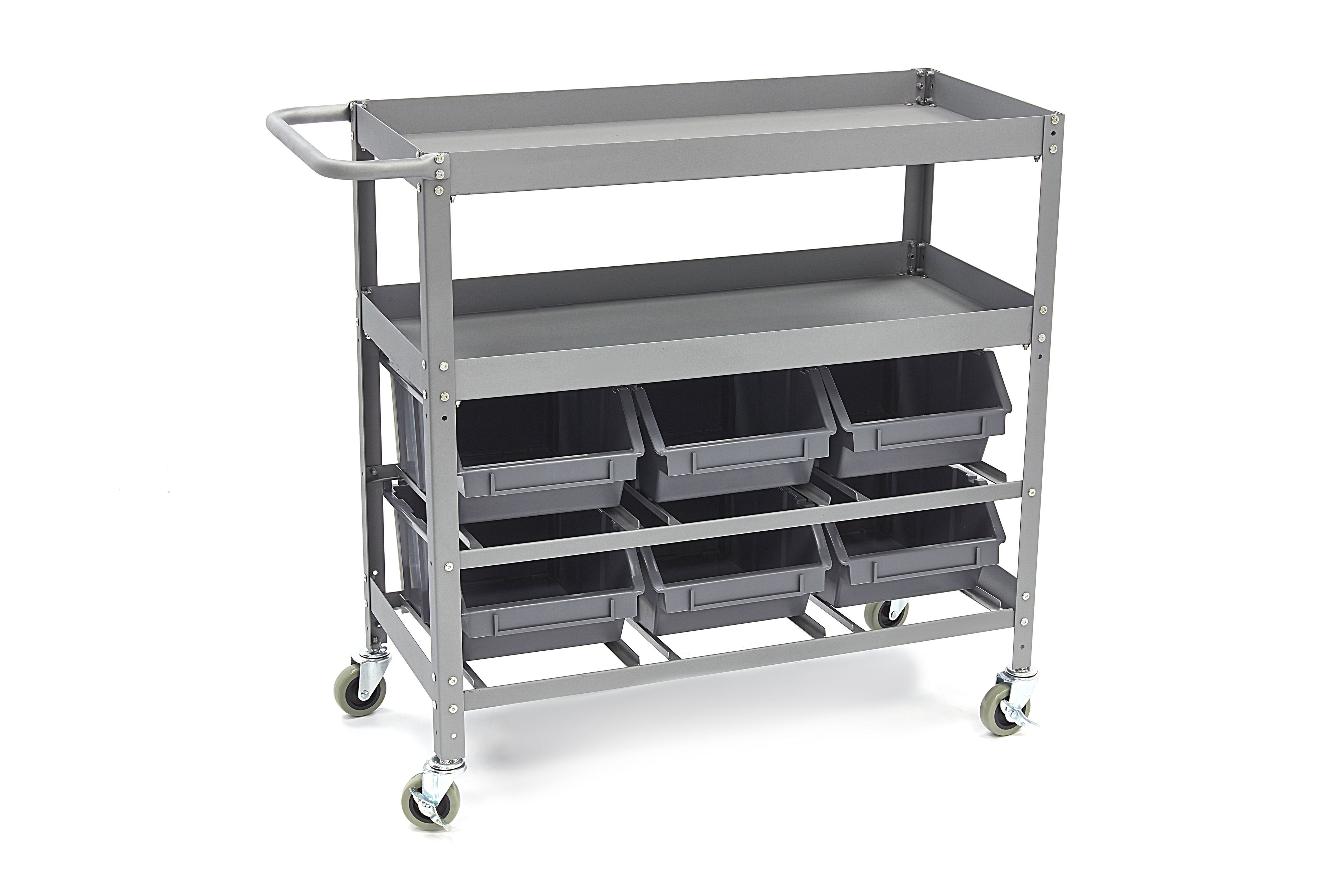 HBM Chariot à outils universel avec 6 bacs de rangement