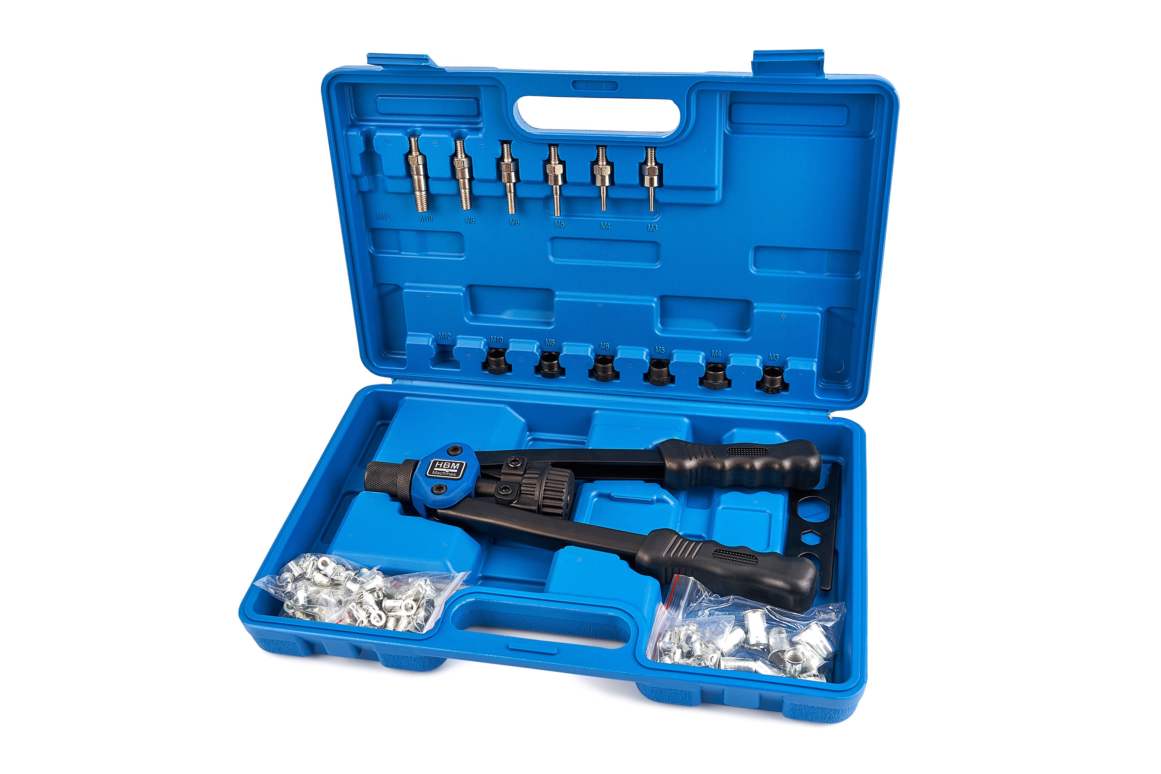 HBM Ensemble de riveteuses aveugles professionnelles 104 pièces avec étui Image 2