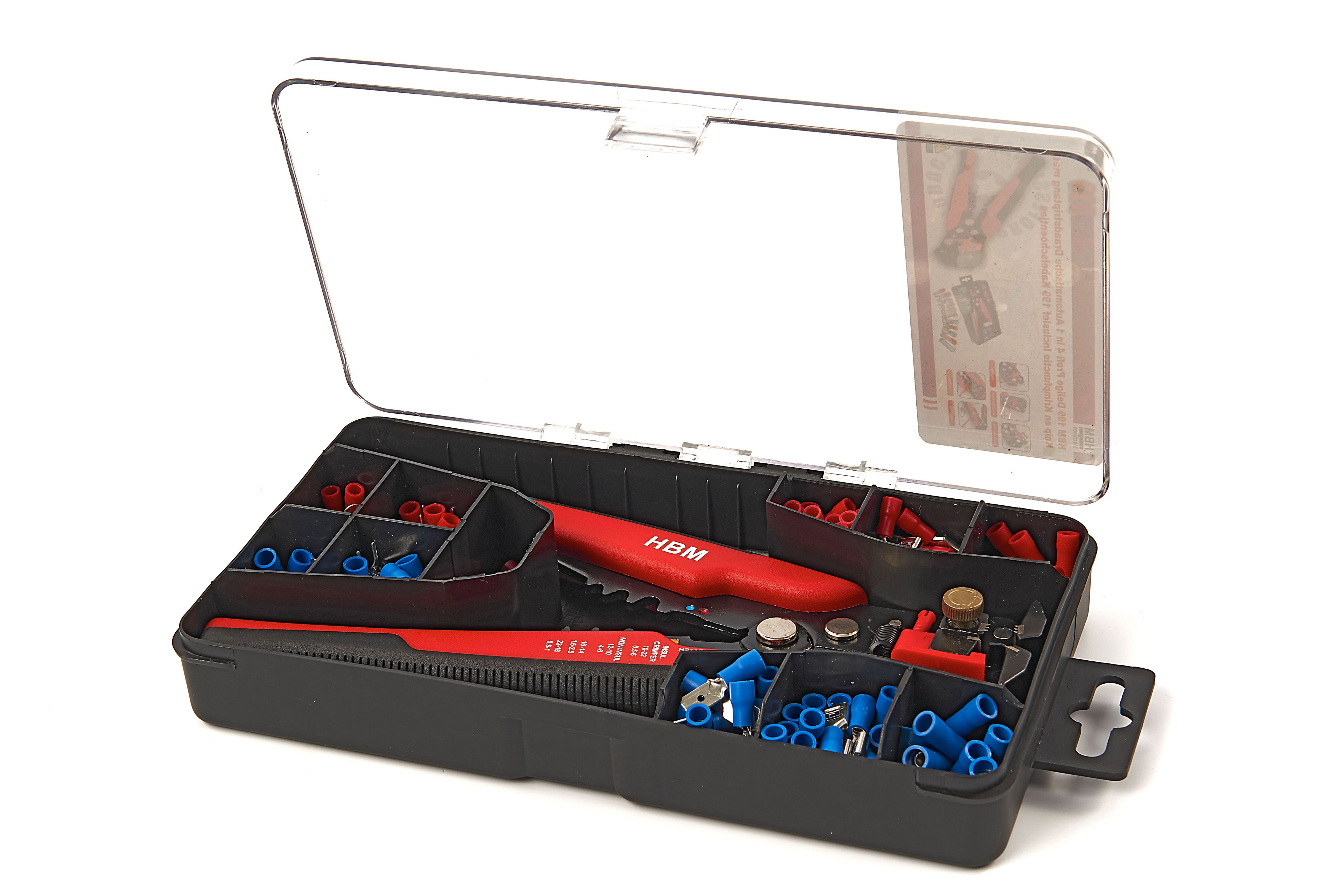 HBM 199 Delige Profi 4 in 1 Pinza Strippatrice Automatica con Funzione di Taglio e Crimpatura Inclusa 199 Terminali per Cavi Image 2