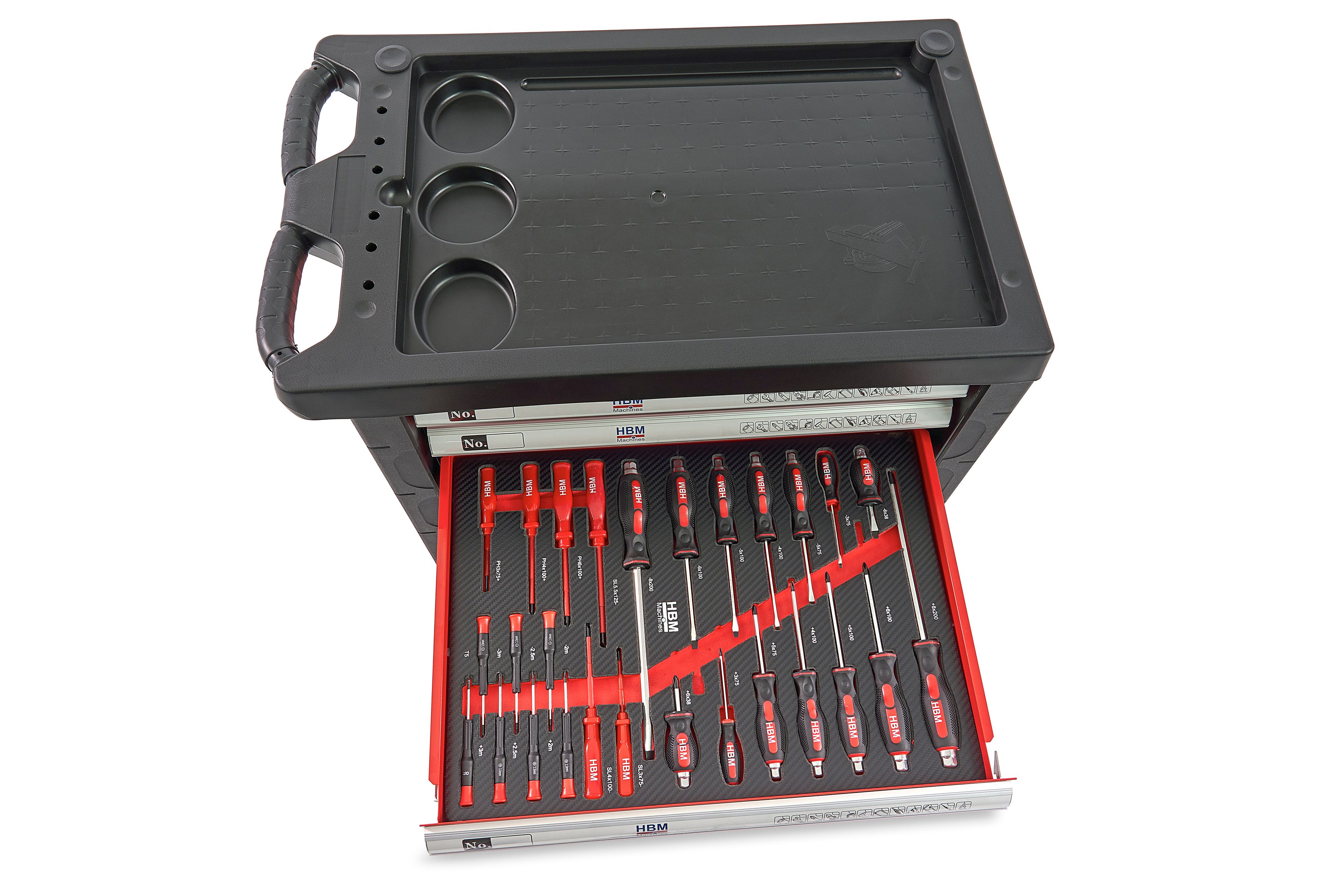 HBM gefüllter Werkstattwagen 196-teilig, rot Image 9