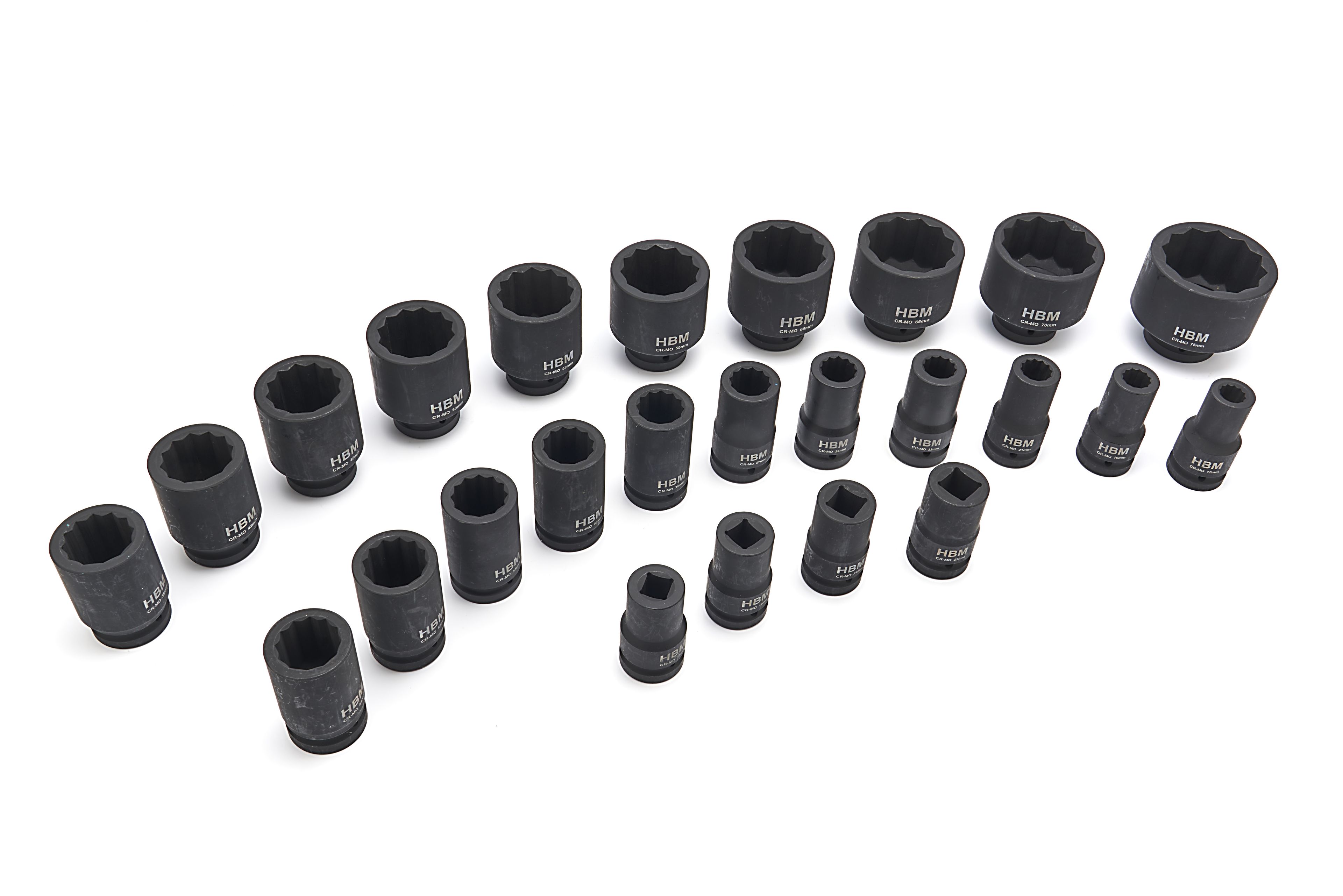 HBM Krachtdoppenset, twaalfkant, 1 inch, 17 - 75 mm, 25-delig Image 4