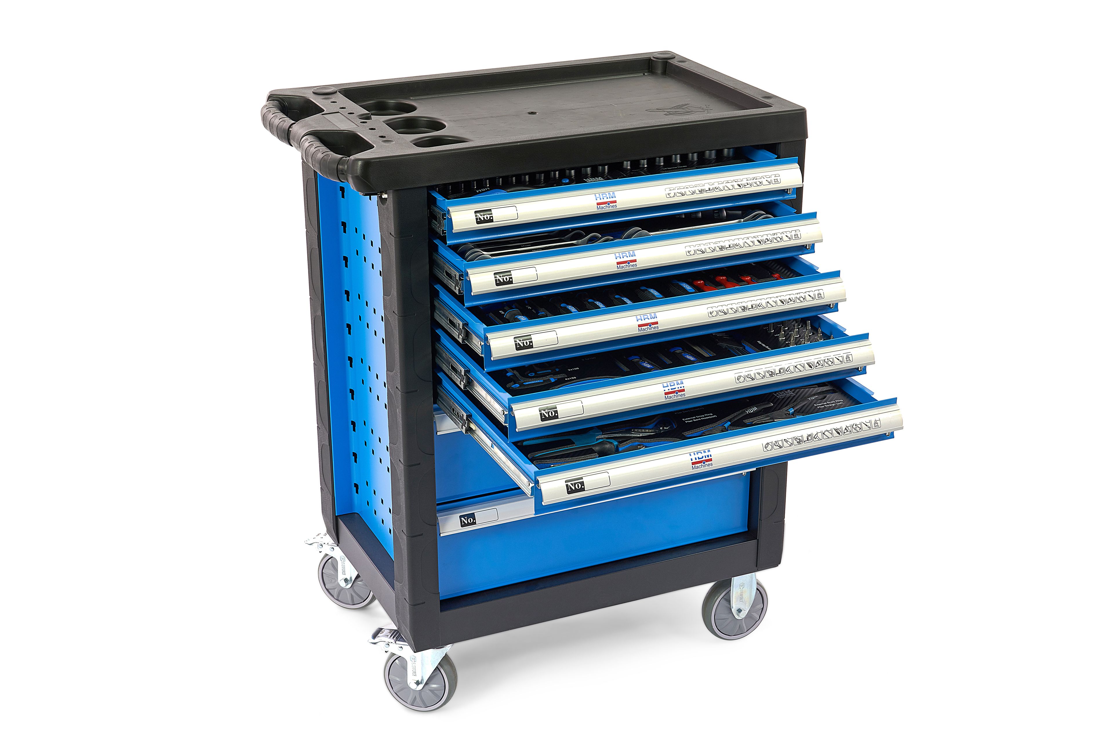 HBM gevulde gereedschapswagen 196-delig, blauw