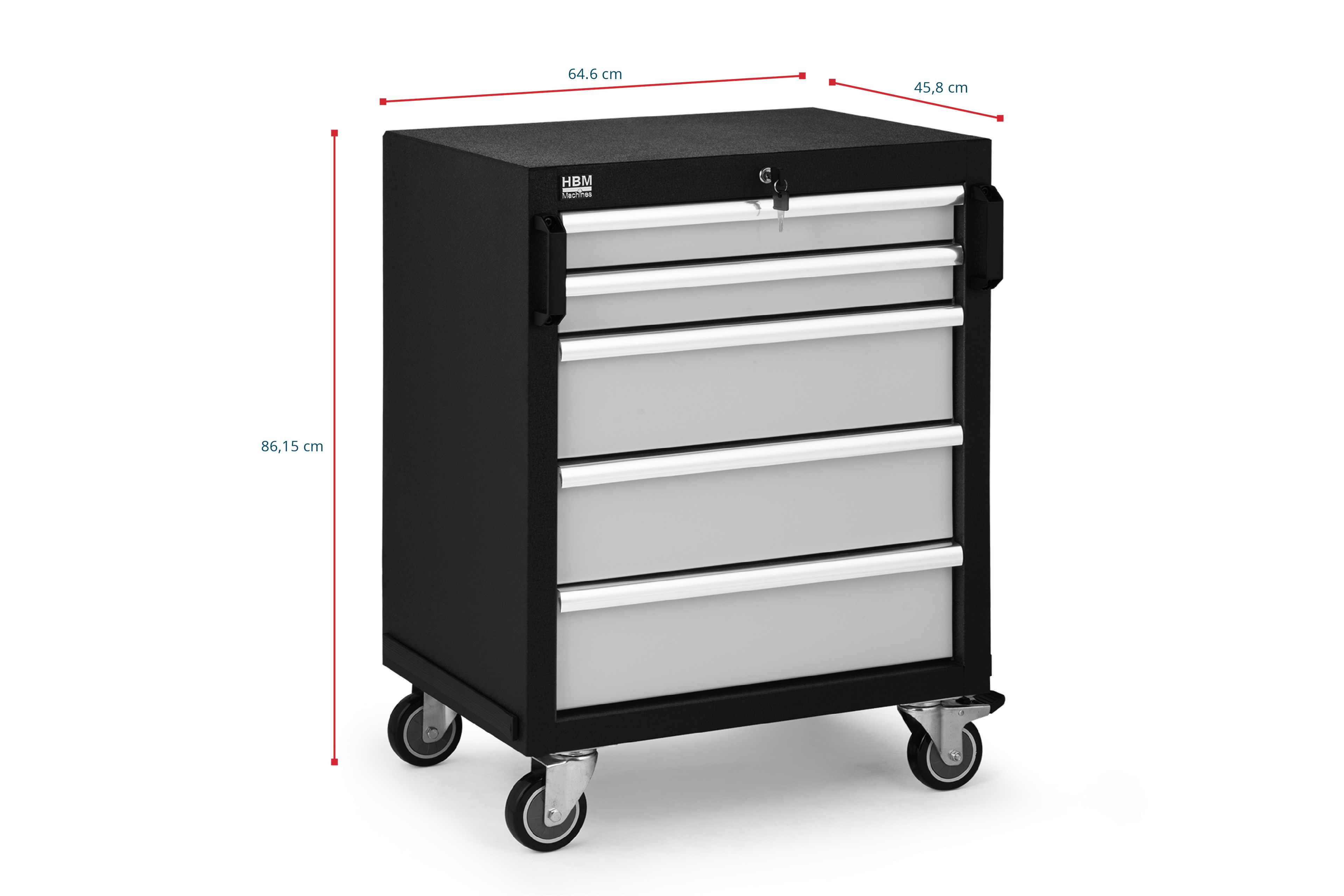 HBM 5-Schubladen-Profi-Werkzeugwagen für Werkstattausrüstung Image 6