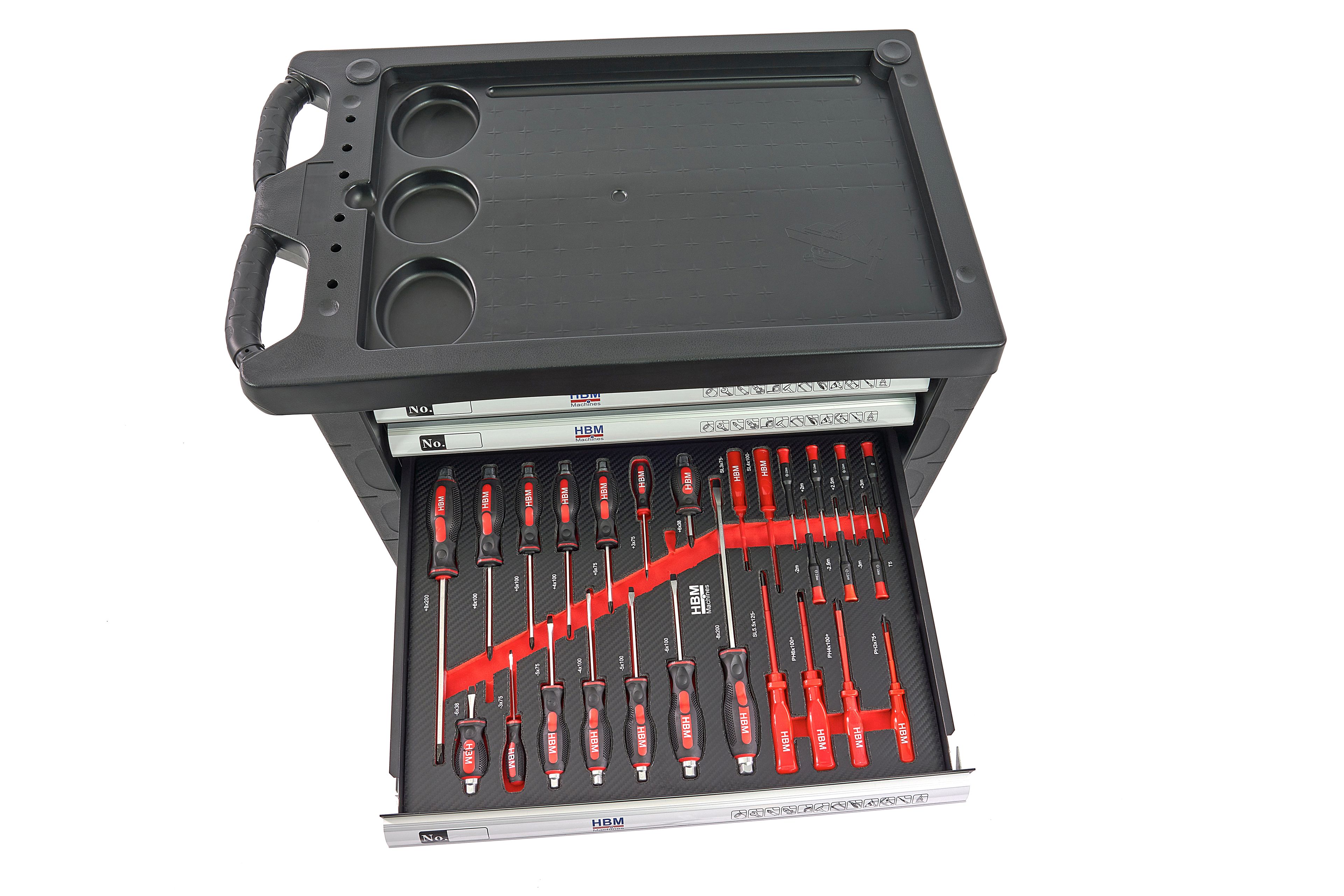 HBM carro de herramientas lleno 196 piezas, negro Image 9