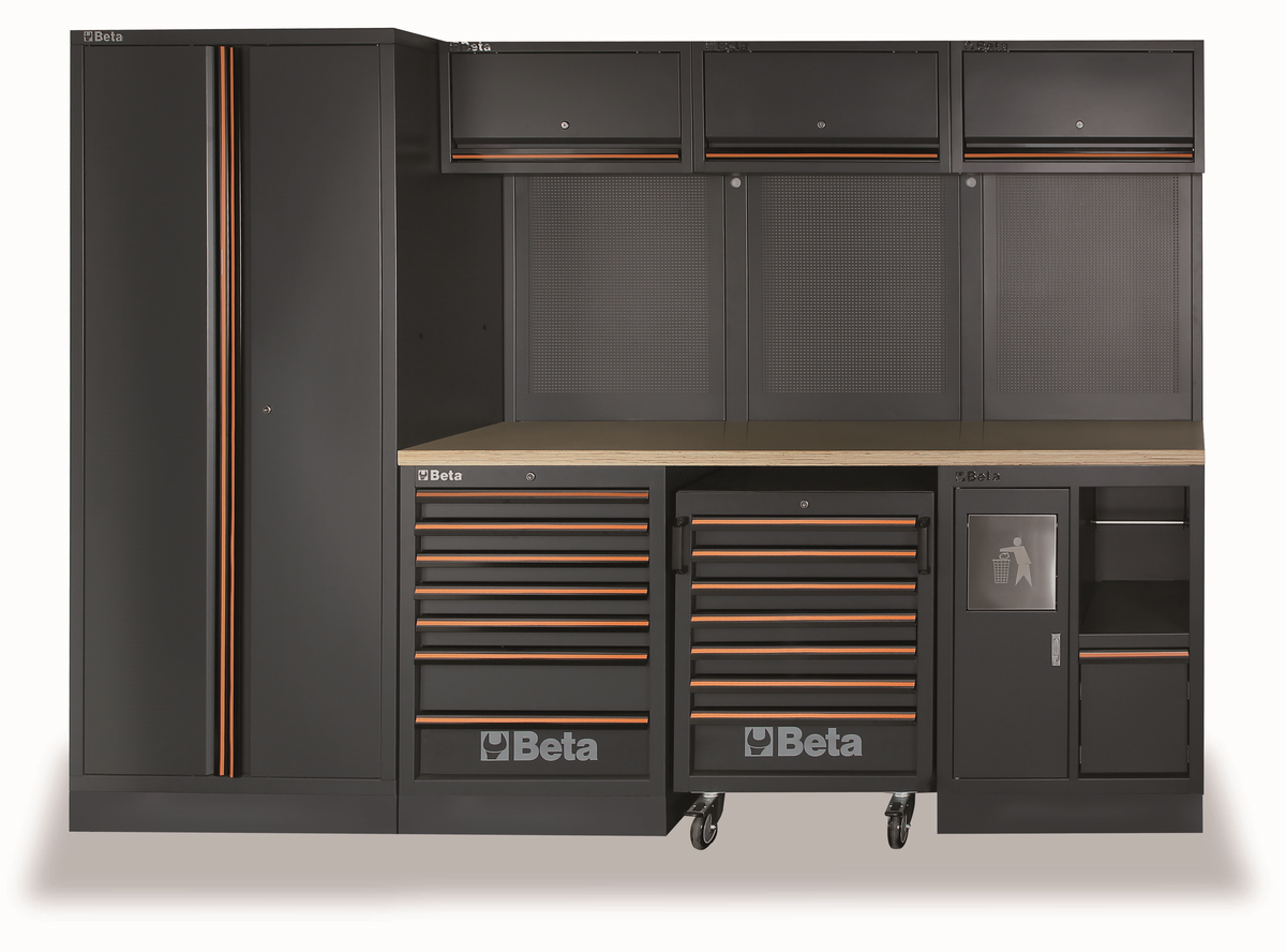 Beta C45PRO 2.0 Werkstattsystem, Holzarbeitsplatte, inkl. 268-teiliger Werkzeugsatz