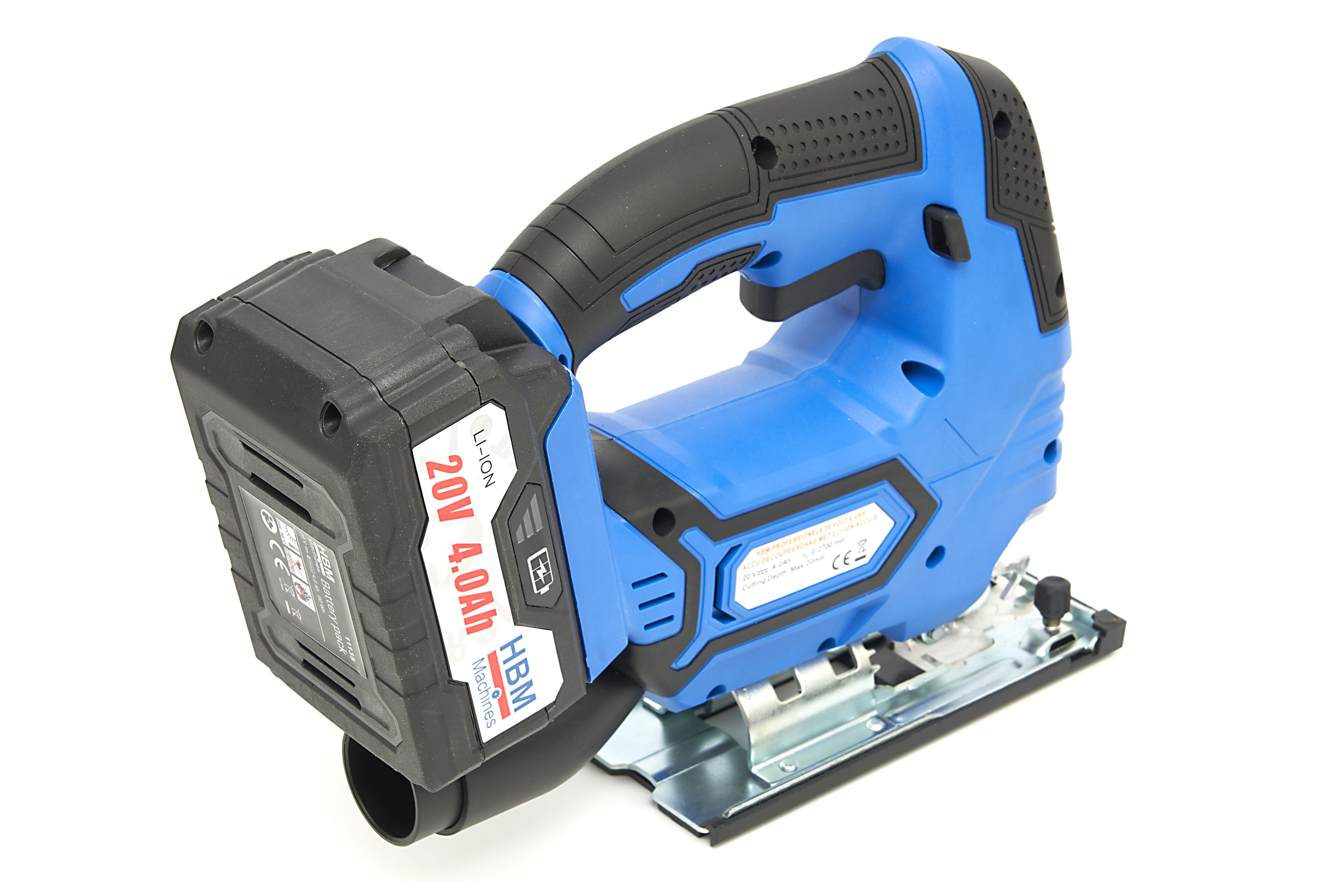 Scie sauteuse professionnelle HBM 20 Volt 4.0AH Accu avec 2 batteries Li-Ion Image 6