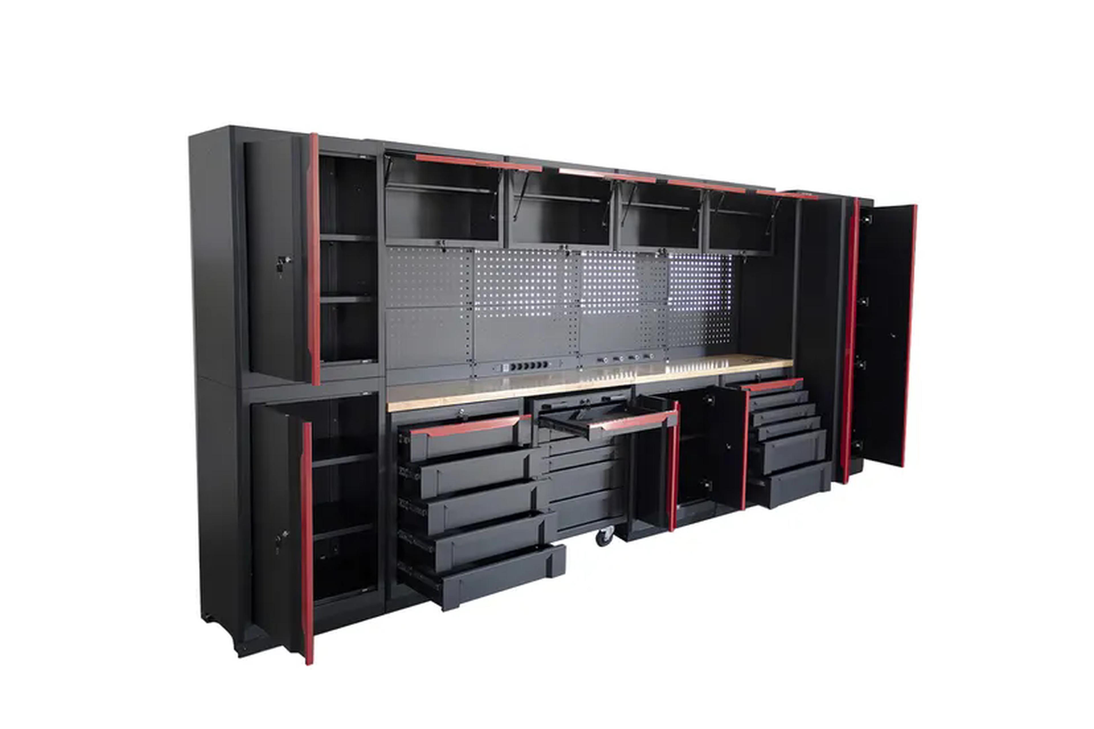 HBM expert modulair werkplaatssysteem, 17-delig, zwart rood Image 8