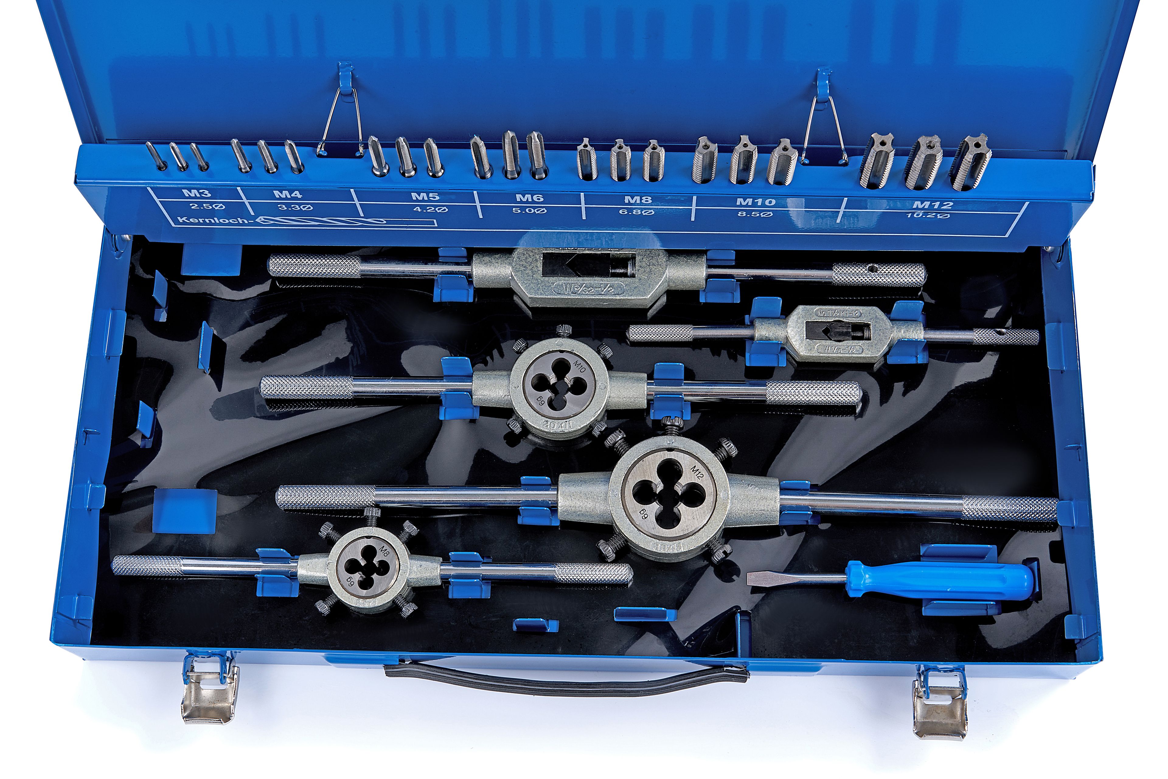 HBM Jeu de tarauds et filières M3-M12 44 pièces Image 4