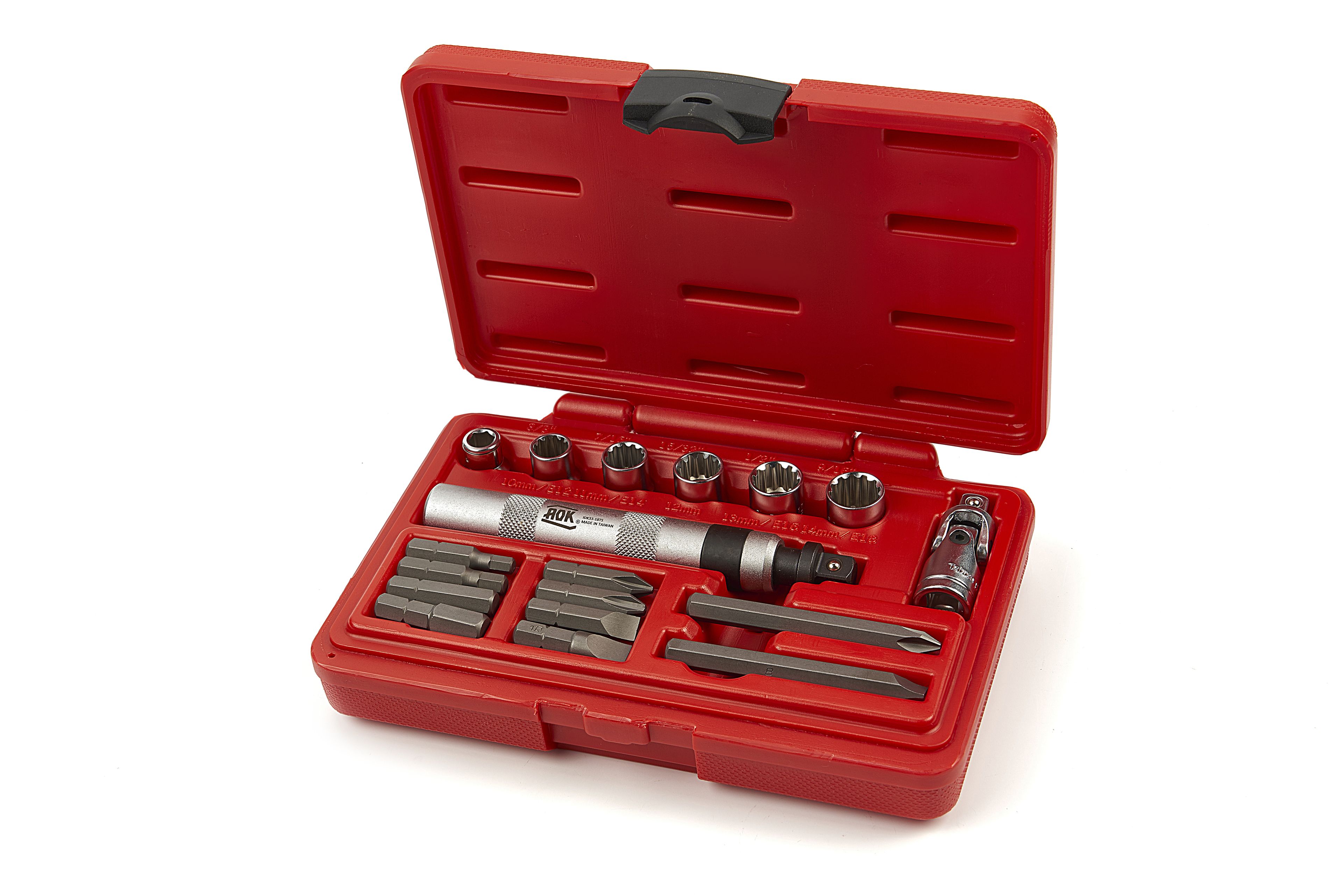 Ensemble de tournevis à chocs professionnels AOK 18 pièces avec embouts et capuchons Image 2