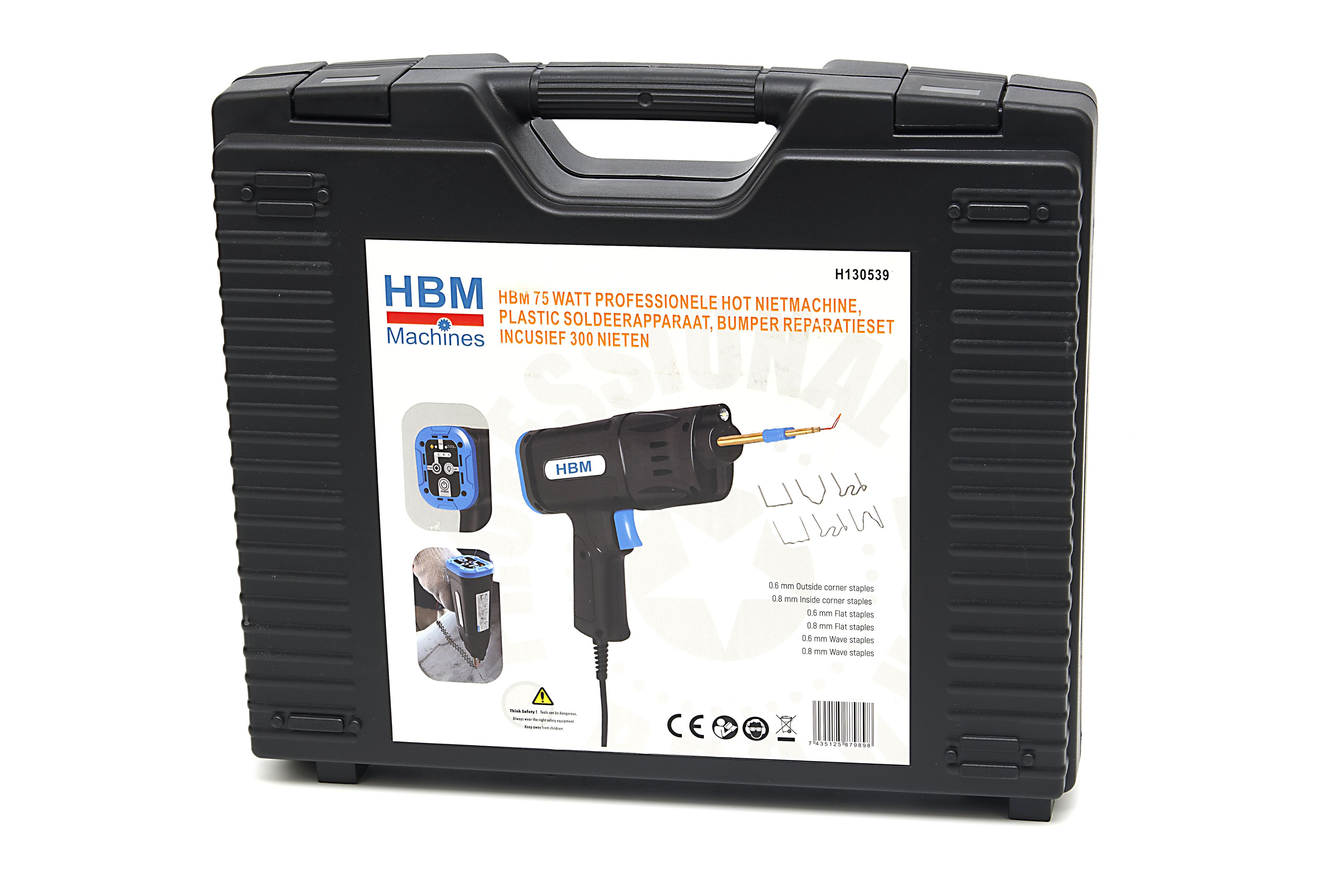 Agrafeuse à chaud professionnelle HBM 75 Watt, soudeuse plastique, kit de réparation de pare-chocs Image 12