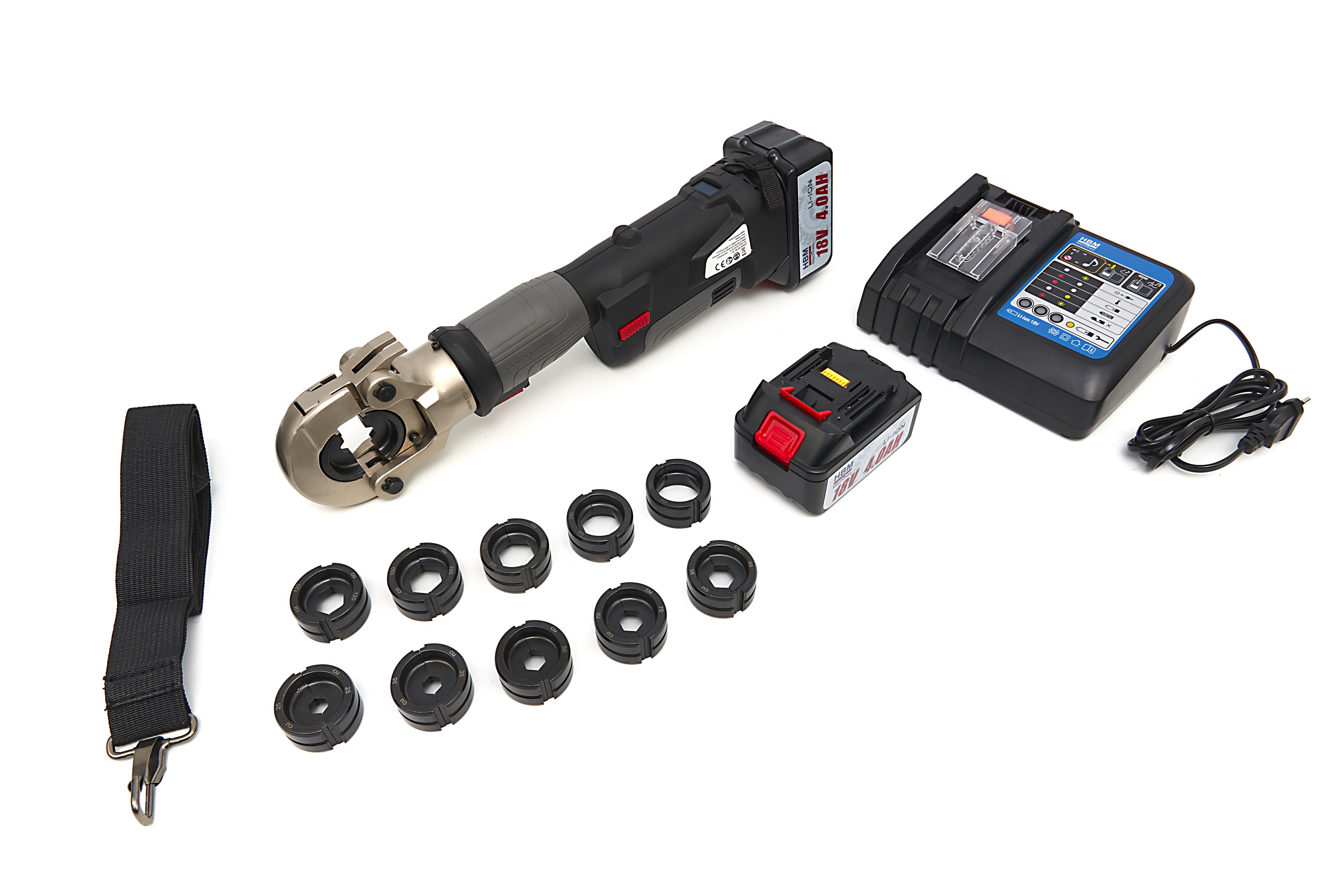 HBM Pince Hydraulique à Sertir pour Câbles 16–300 mm² – 60 kN sur Batterie Image 6