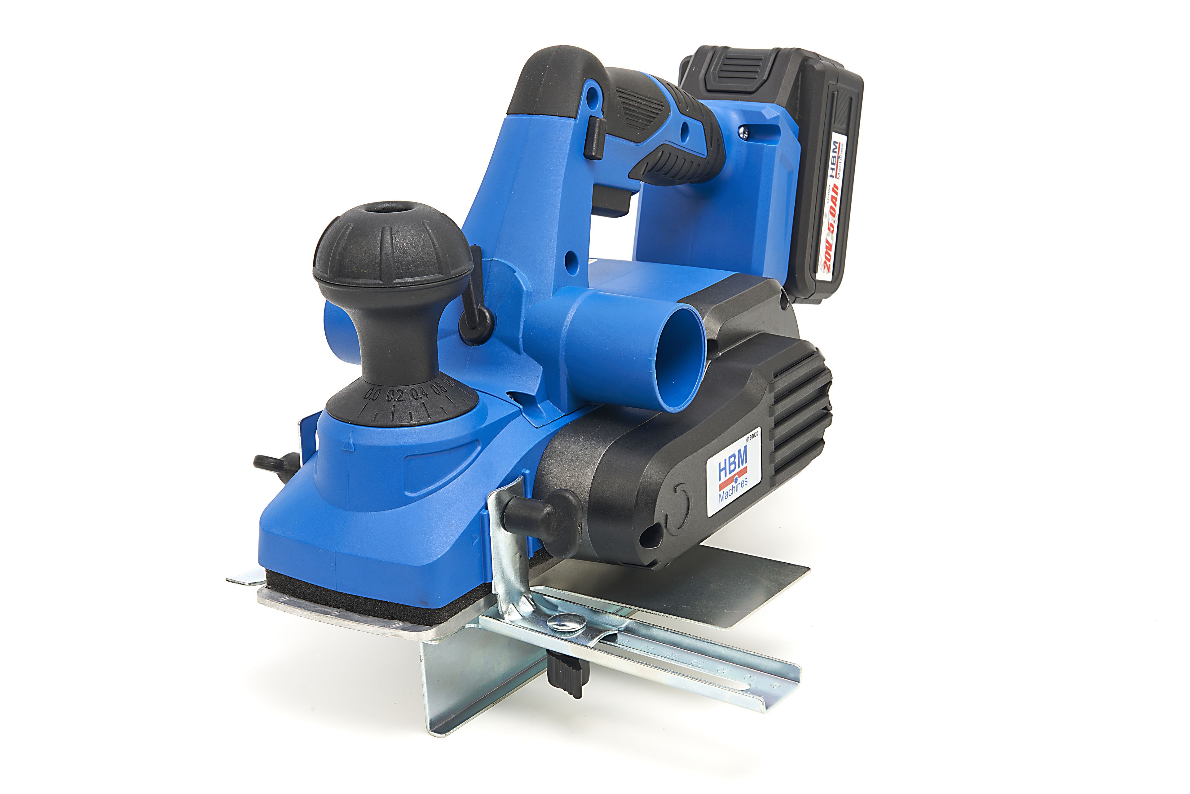 Pialla professionale HBM 20 Volt 5,0 AH Li-ion con 2 Batterie Li-ion e 2 Set di coltelli per pialla Image 3