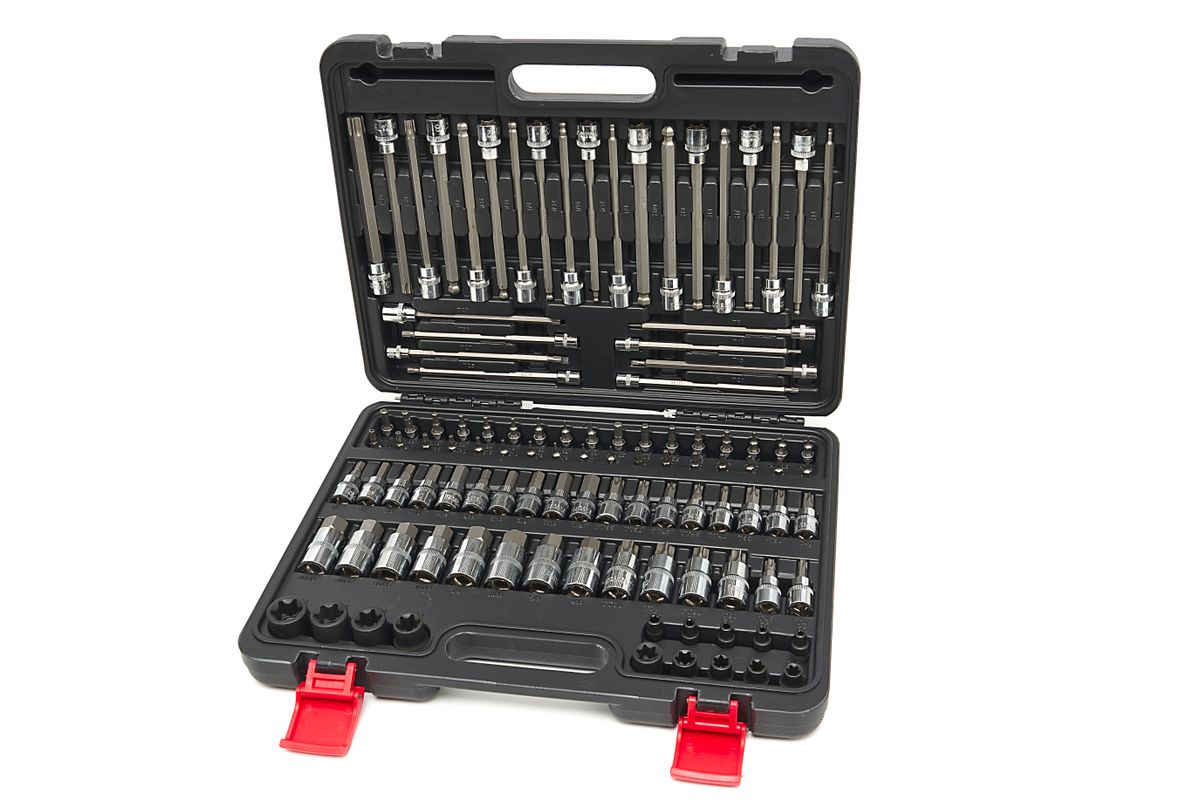 HBM 107 Piezas Cortas y Largas MM, INCH Borrachos, Torx, Hex Juego de llaves