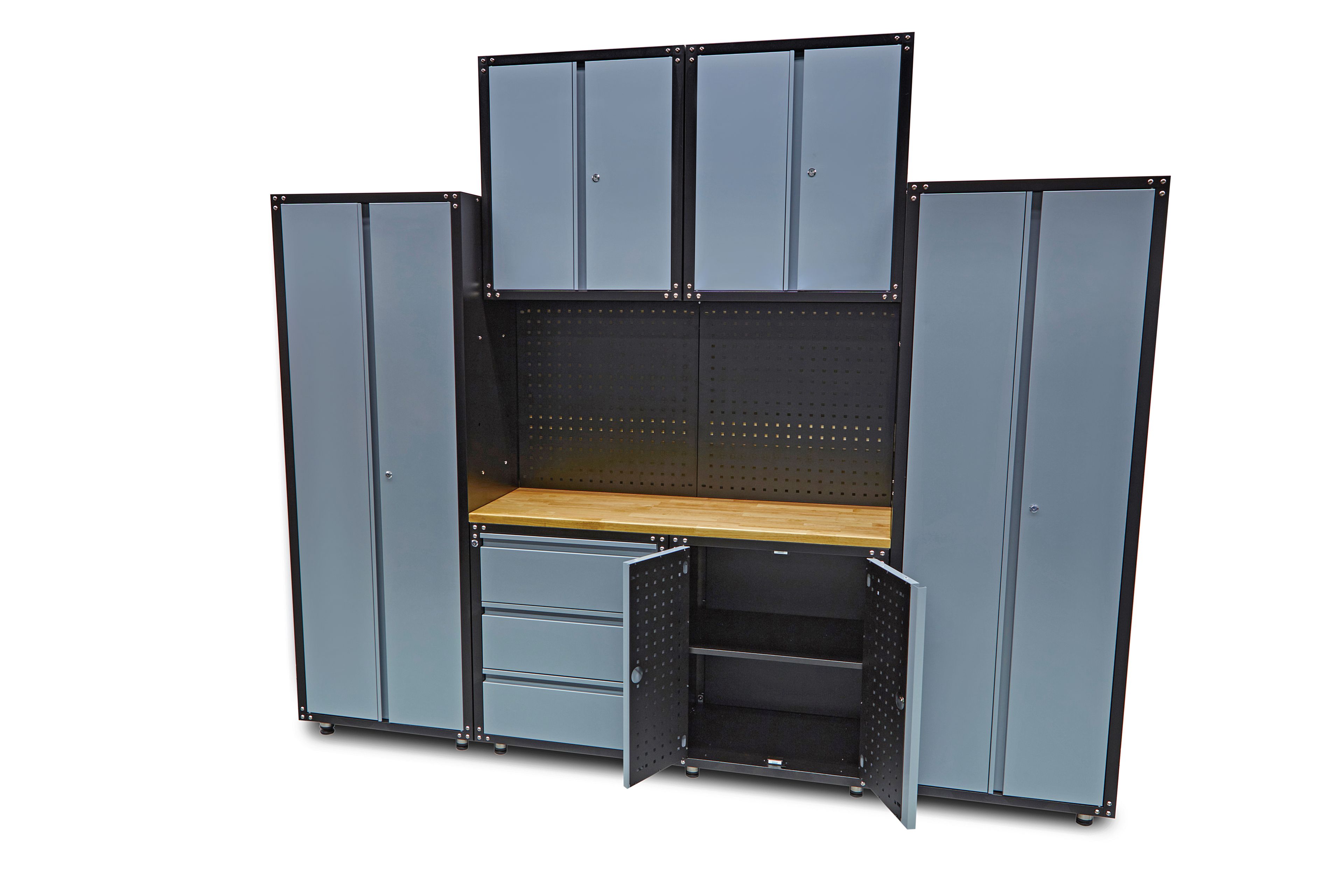 HBM premium werkplaatssysteem, 9-delig, grijs Image 7