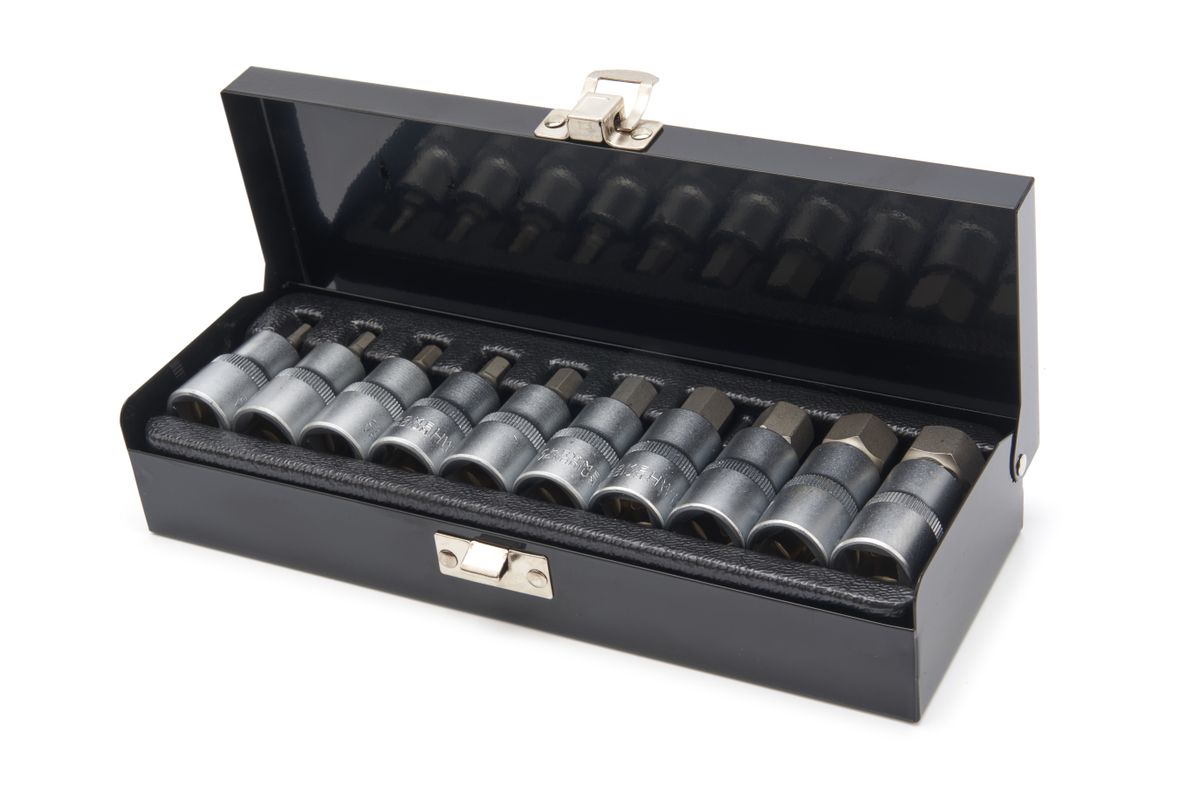 HBM juego de vasos con llave hexagonal interior, 1/2 pulgada, 10 piezas