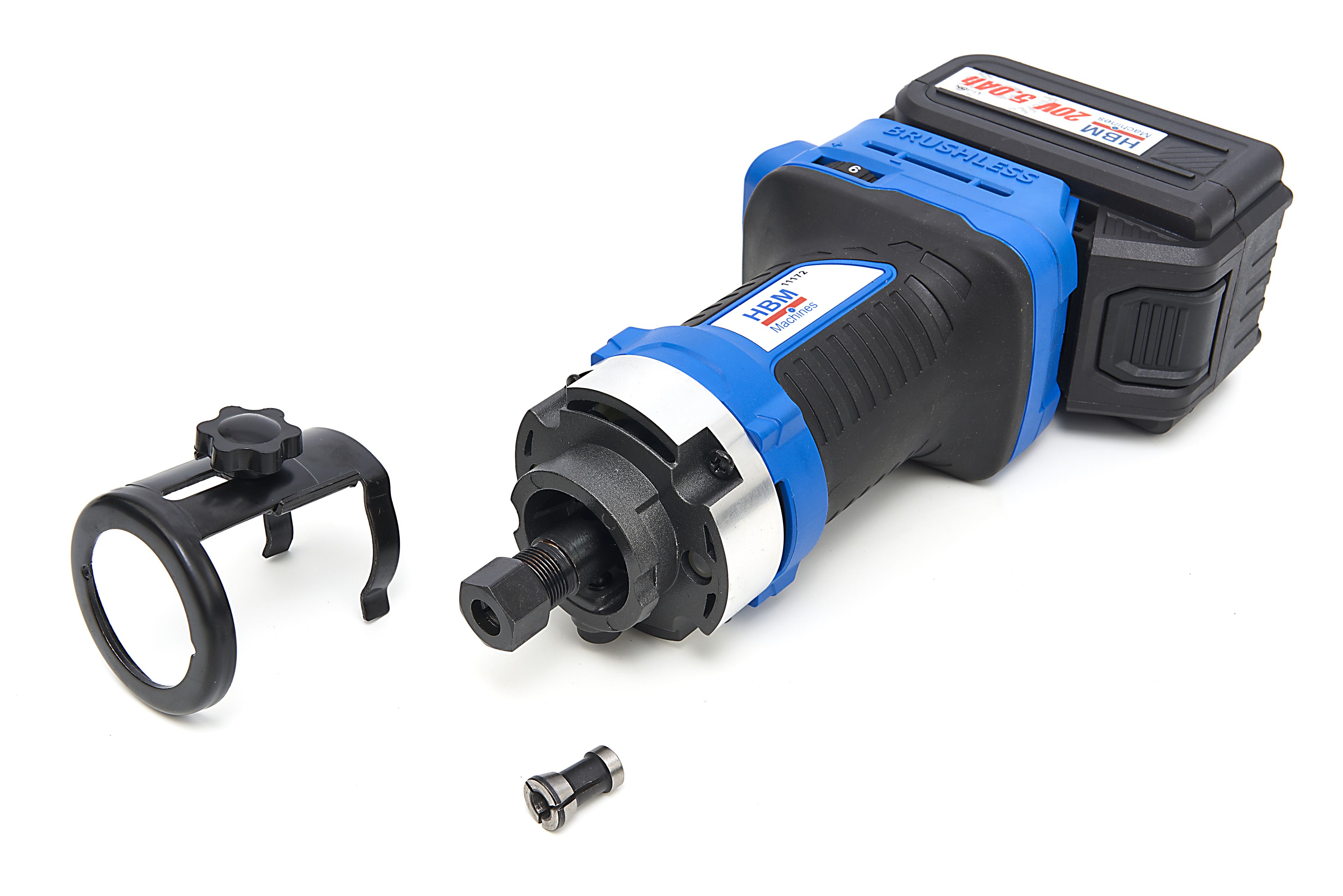 Fresatrice Professionale HBM da 20 Volt 5,0 AH Li-ion e 2 Batterie Li-ion Image 10