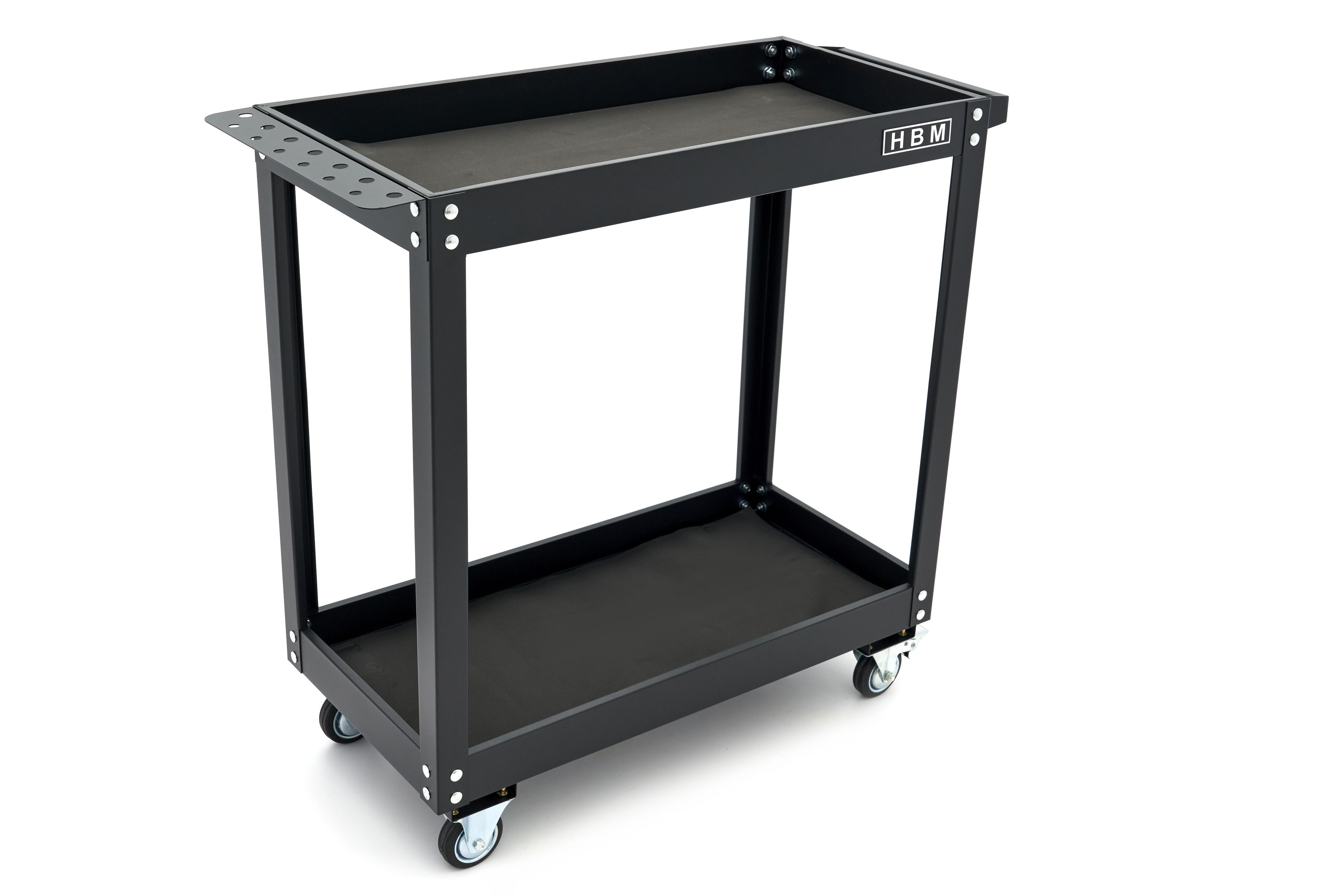 HBM carrello porta attrezzi 2 piani, nero Image 4