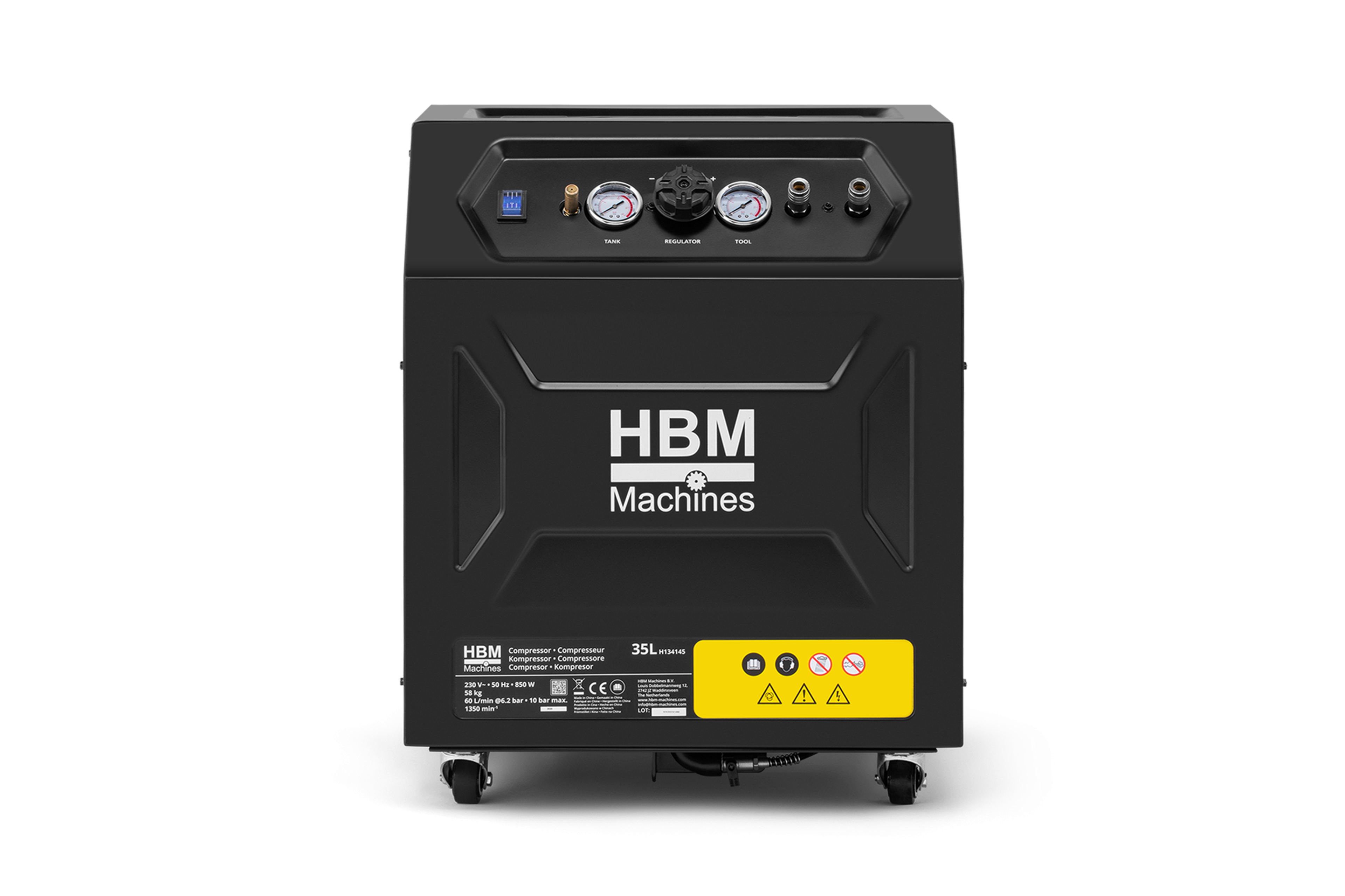 HBM ölfreier leiser Kompressor, 35 Liter, 10 Bar, 1,1 PS Image 3