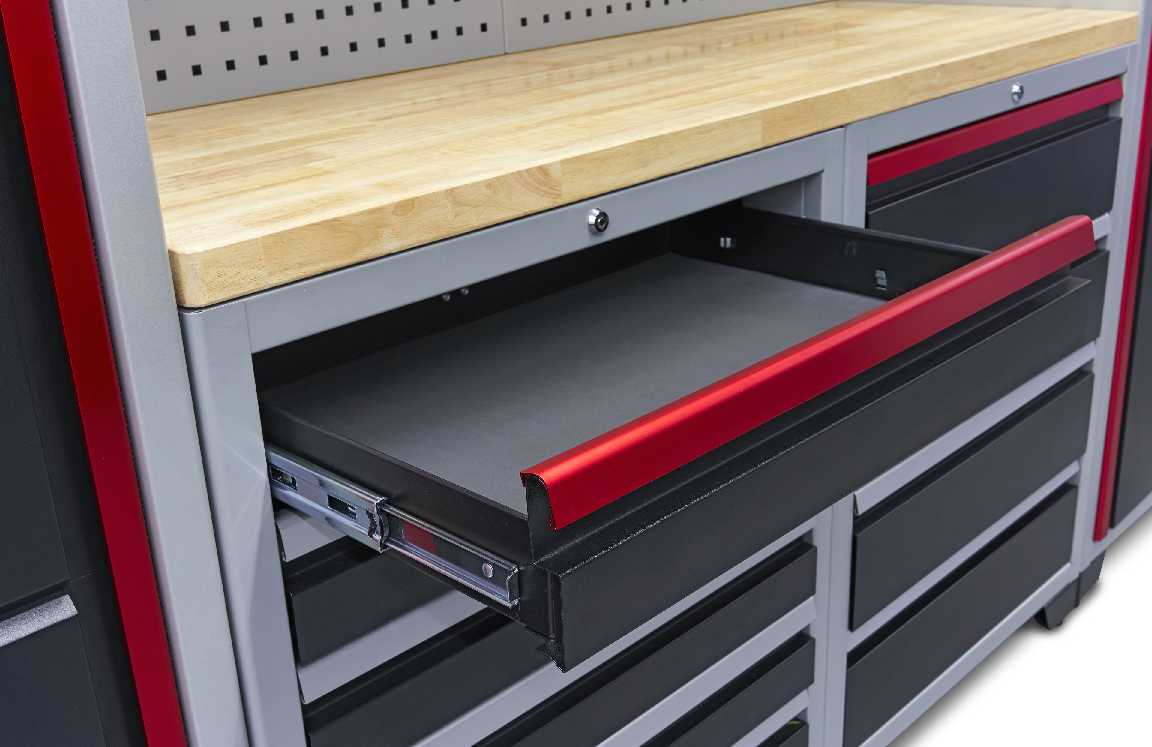 Système d'atelier modulaire professionnel de luxe HBM, 16 pièces, noir rouge Image 16