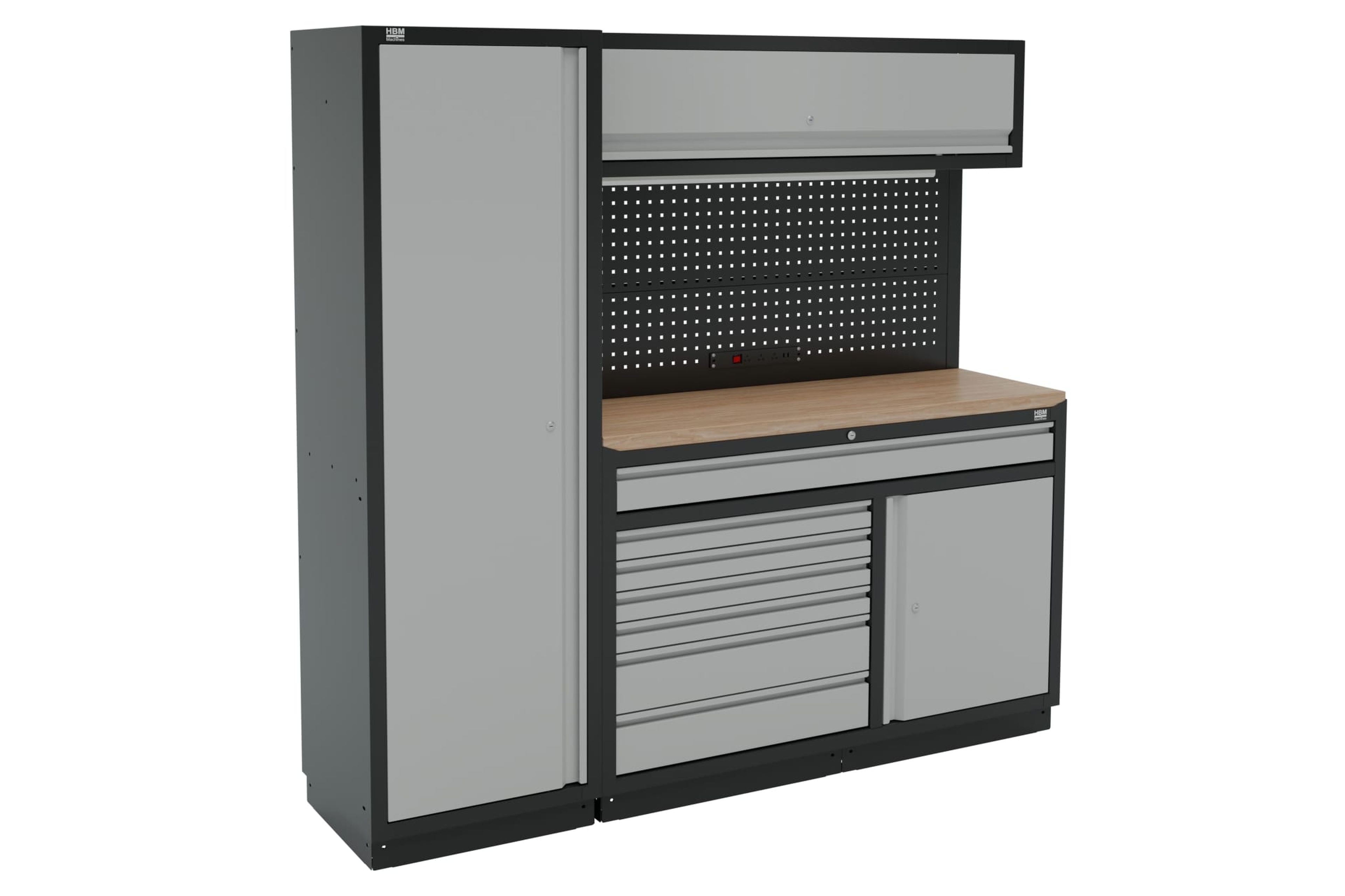 HBM modulair werkplaatssysteem 6-delig, zwart, grijs Image 3