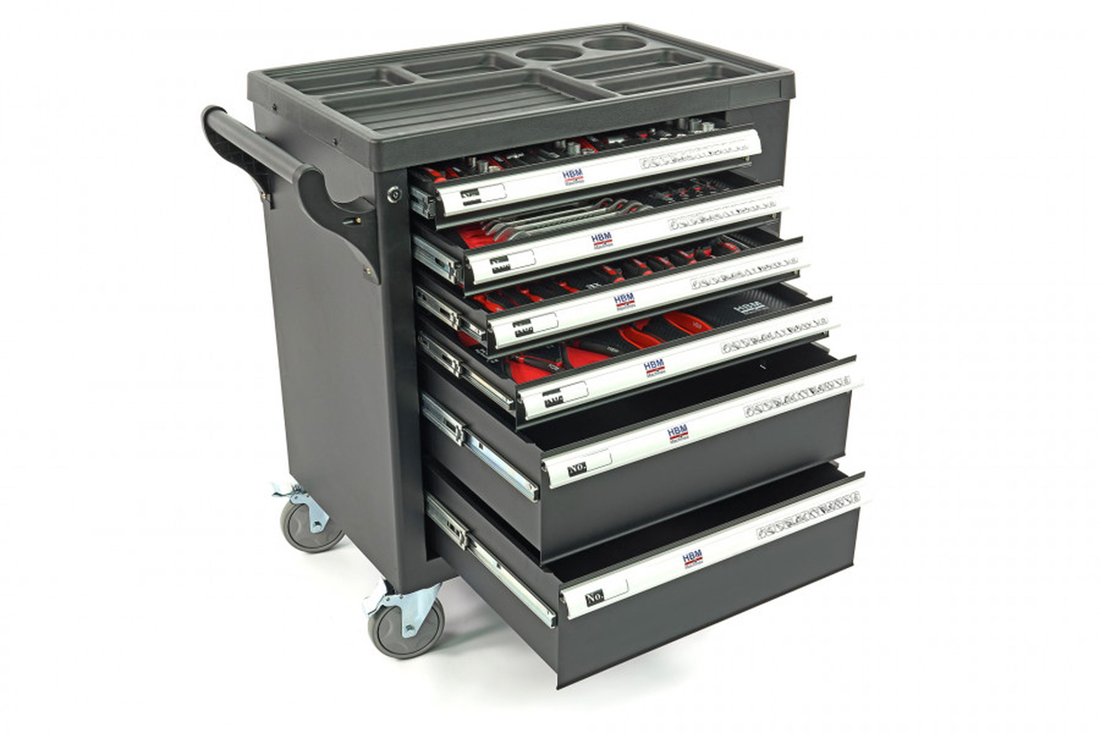 Carro de herramientas lleno HBM Premium con puerta - 154 piezas Image 3