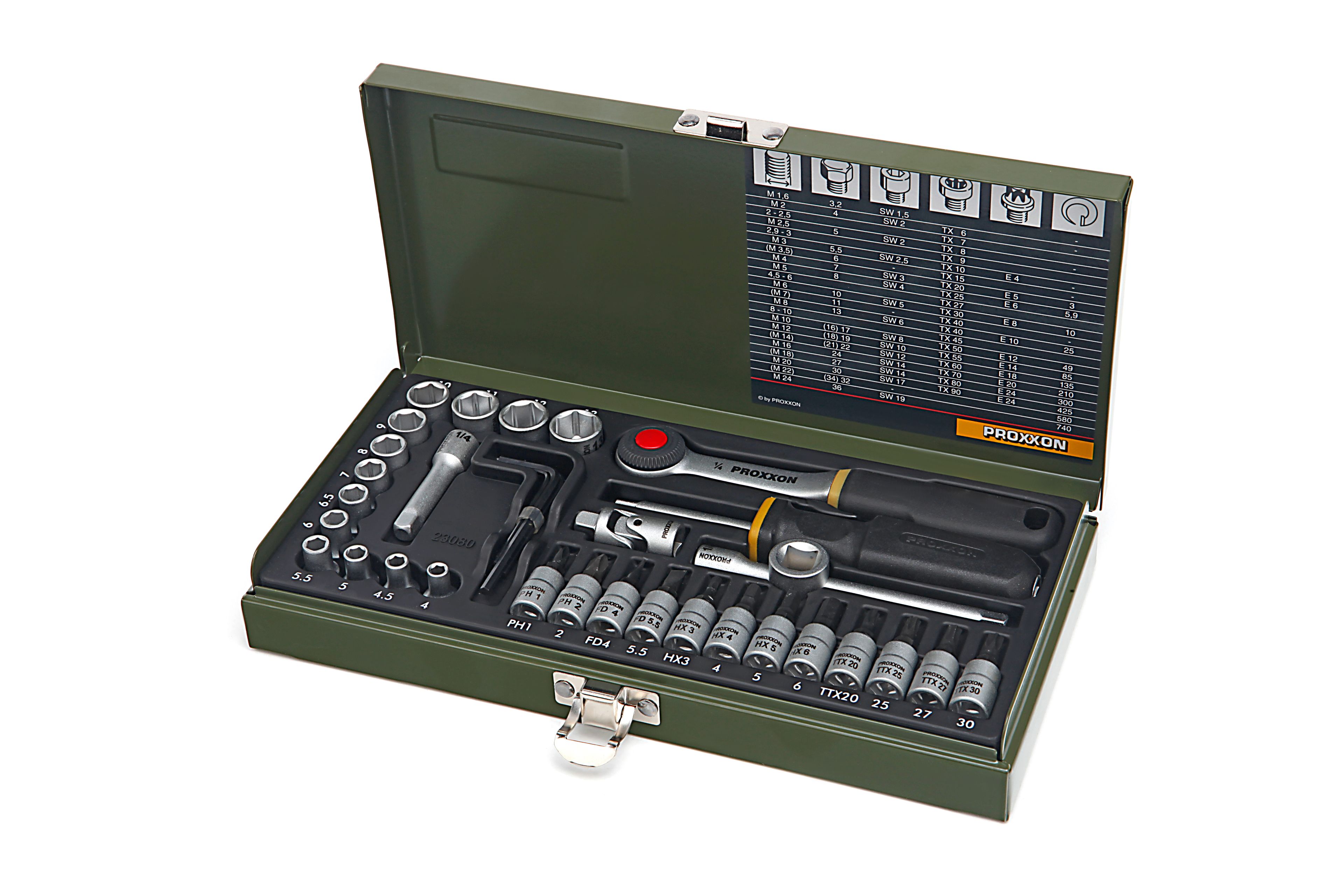 Proxxon 23080 - 36 Delige 1/4 inch Doppenset