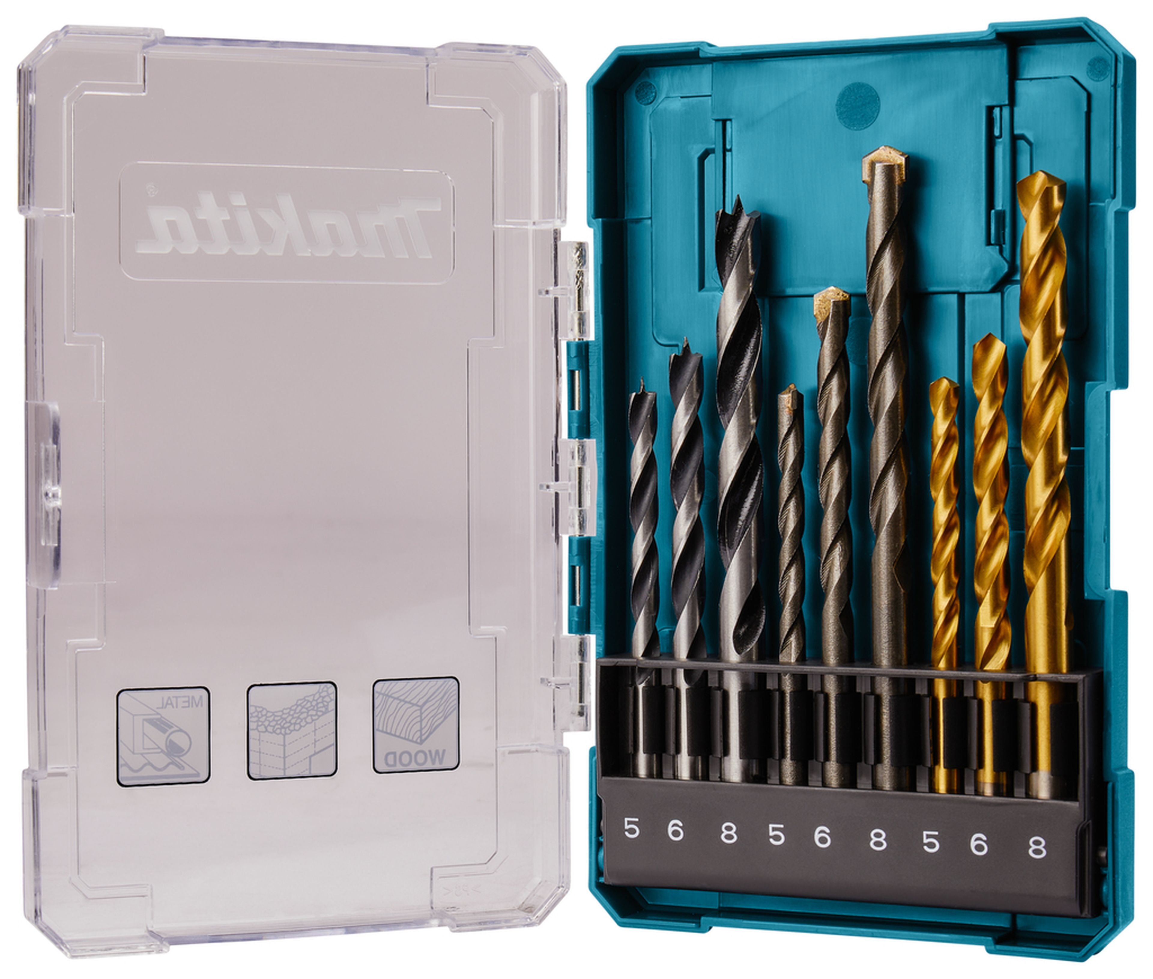 Conjunto de brocas Makita de 9 piezas para piedra/madera/metal D-71962