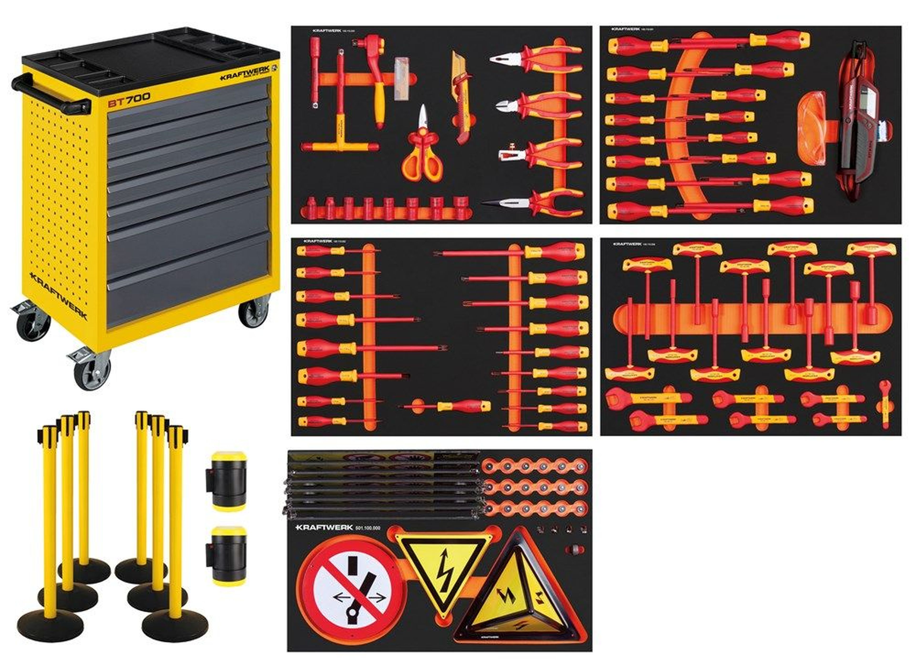 Chariot à outils Kraftwerk rempli - 111 pièces assortiment VDE Image 2