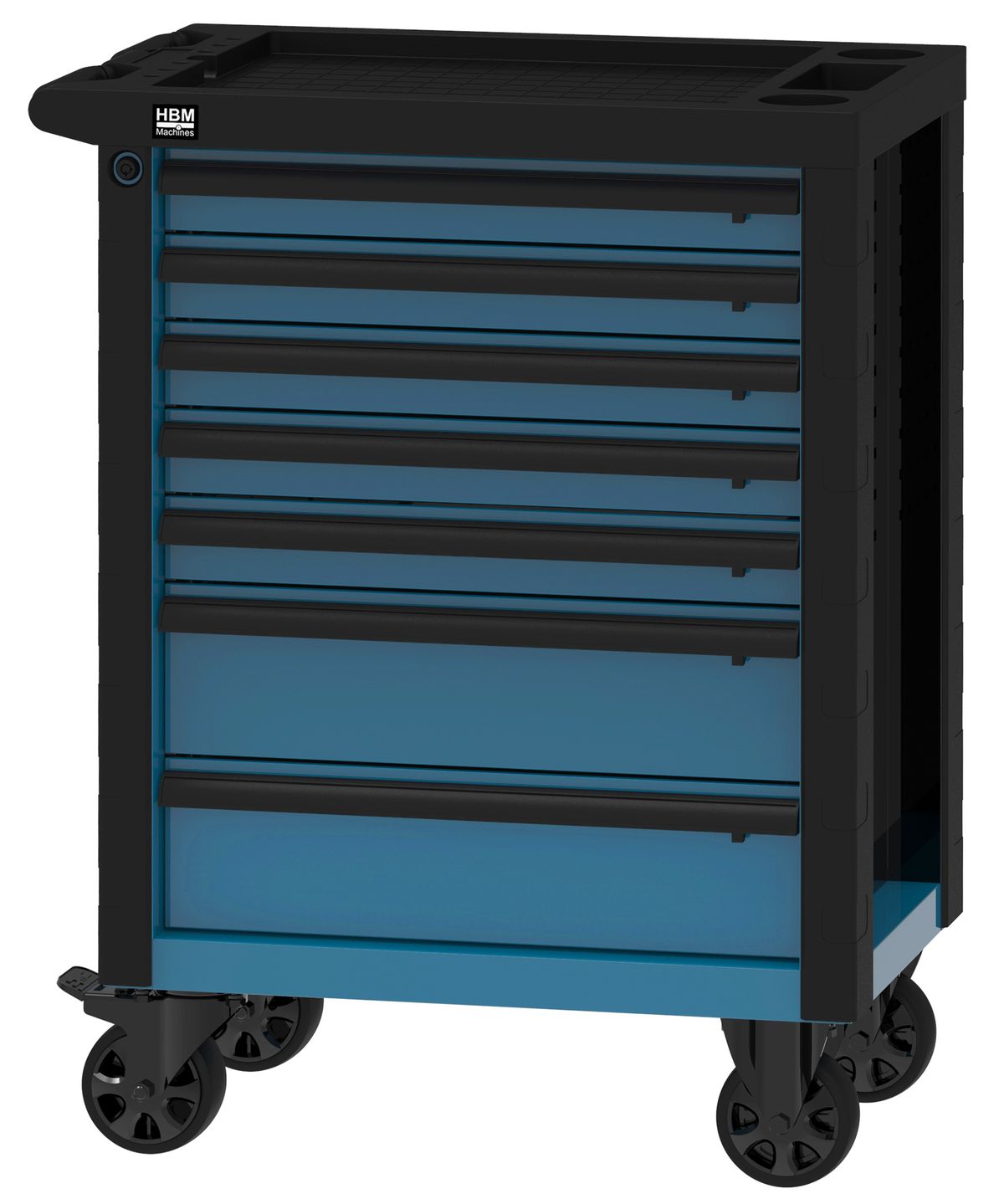 Carro de herramientas HBM de 7 cajones, 76,5 cm, azul