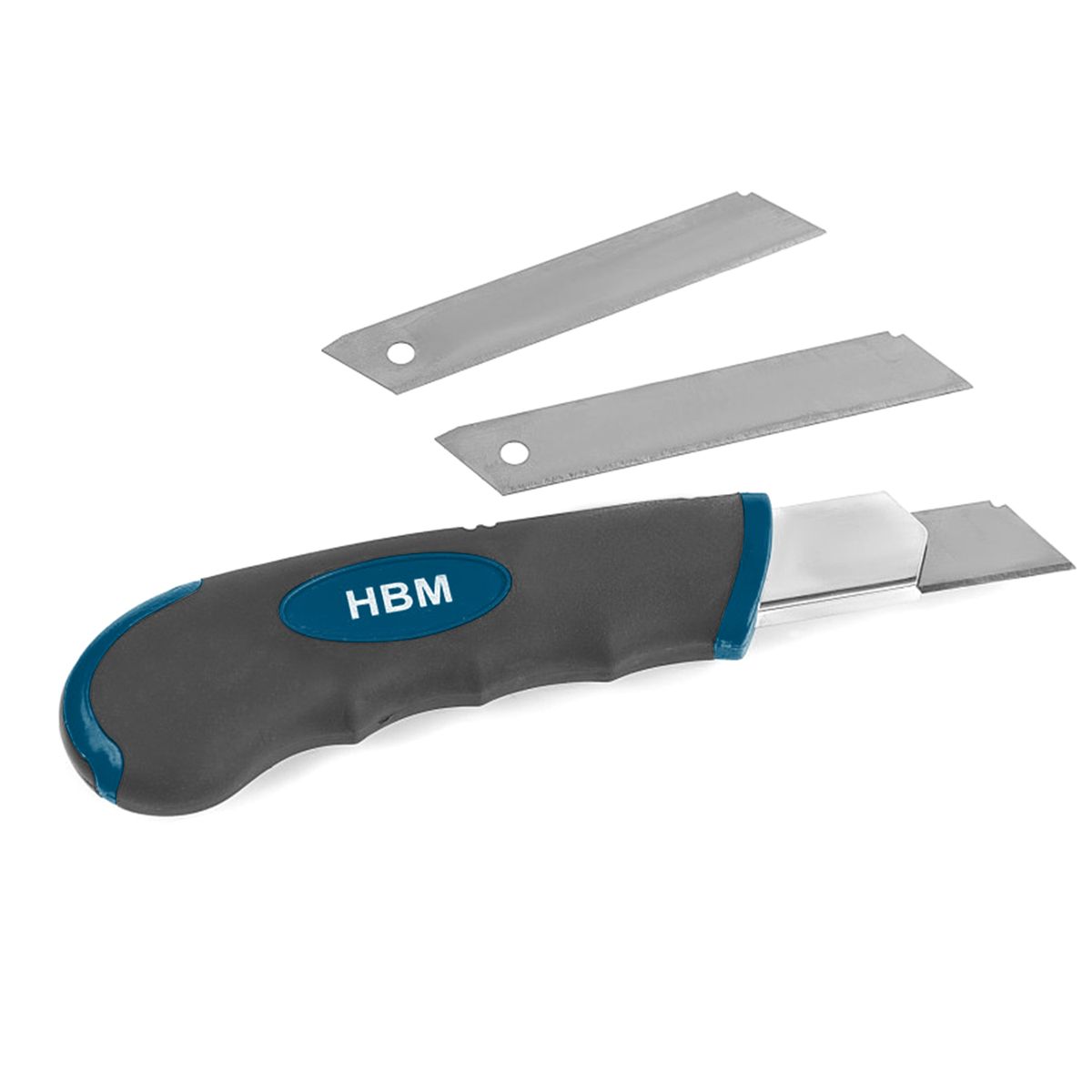 Cuchillo retráctil profesional HBM de 18 mm con 3 cuchillas