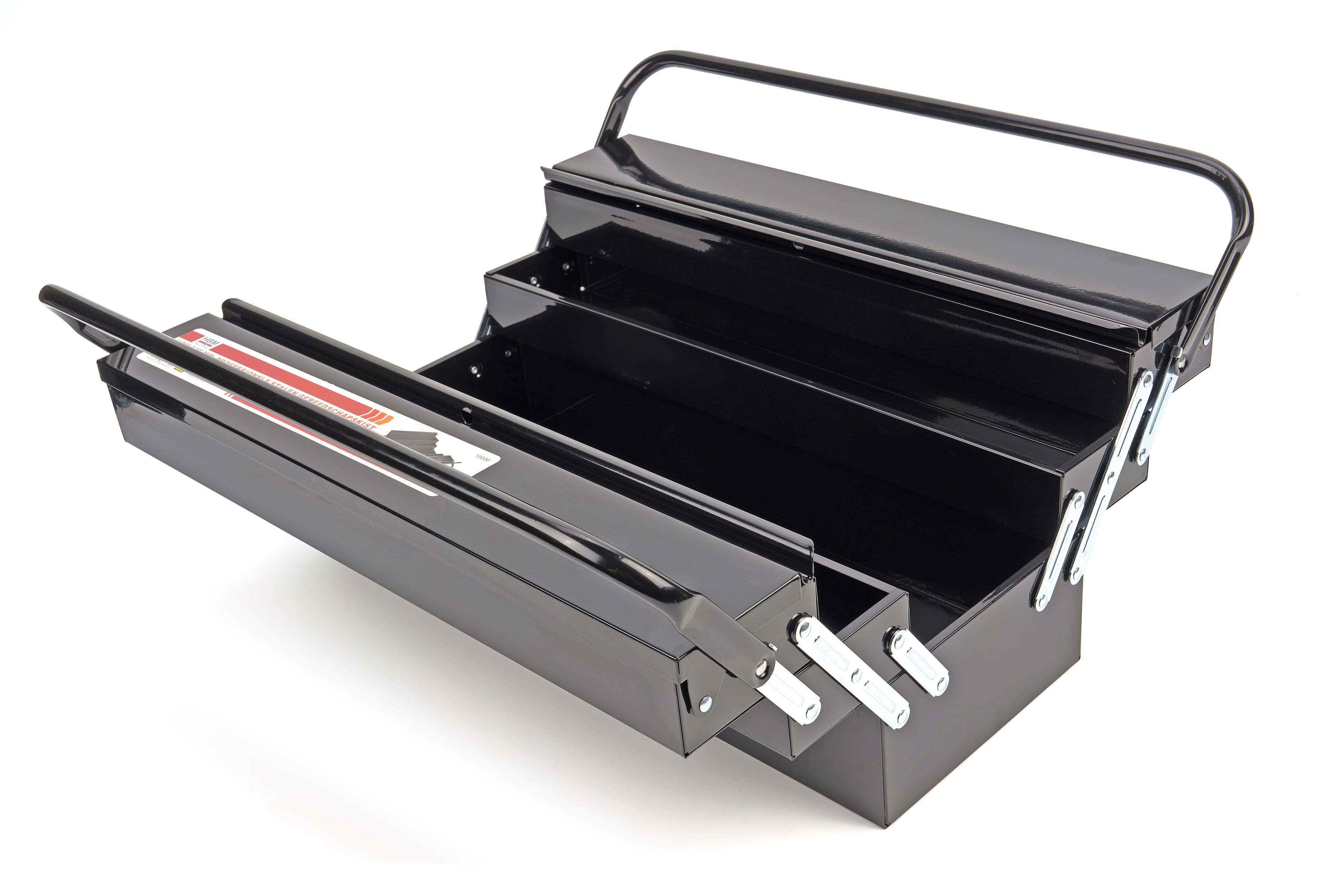 HBM 535 mm. Professioneller Werkzeugkasten aus Stahl mit 3 Ebenen und 5 Fächern Image 6