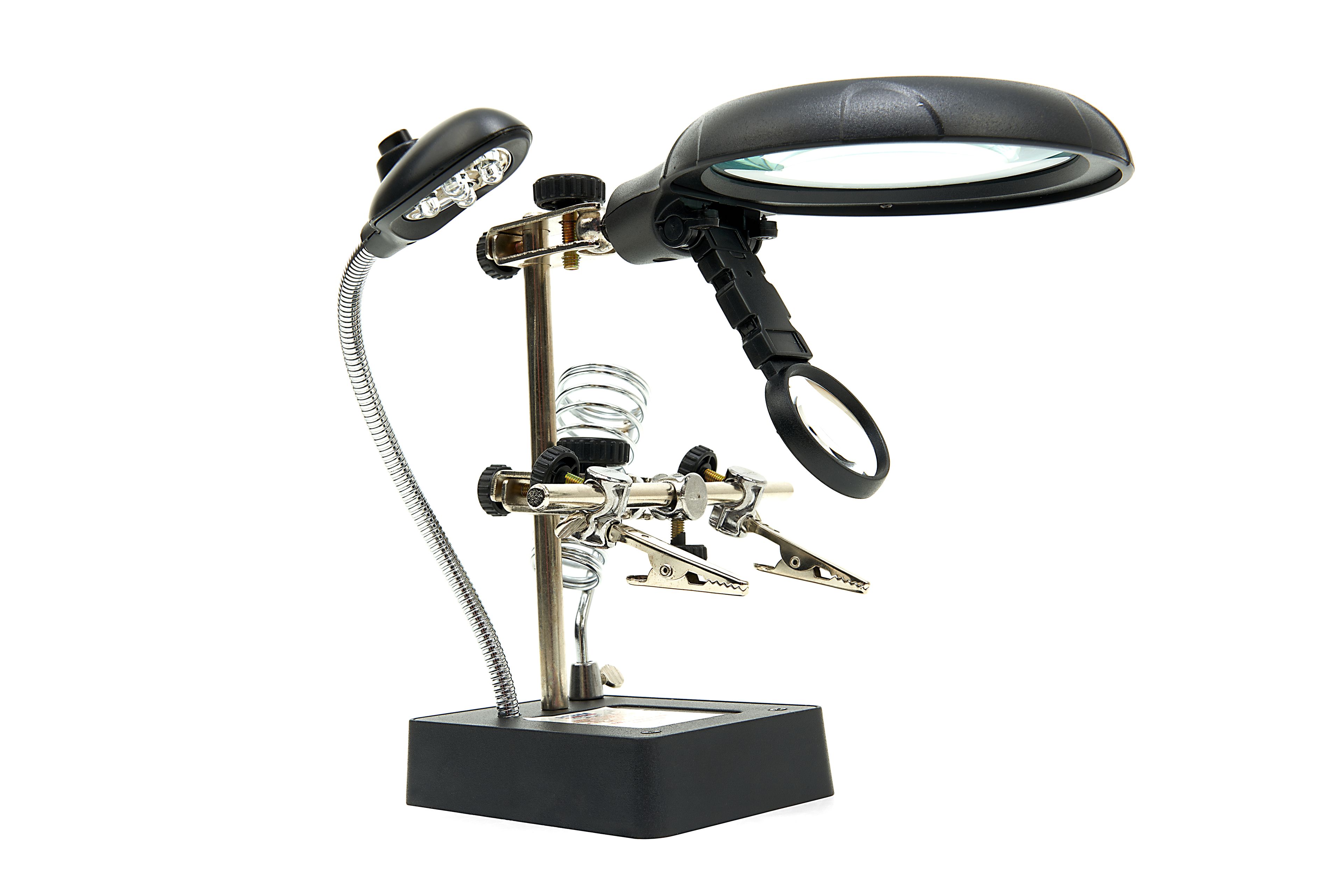 HBM Deluxe Lampe loupe 3ème main avec grossissement de loupe 3 x et éclairage LED Image 3