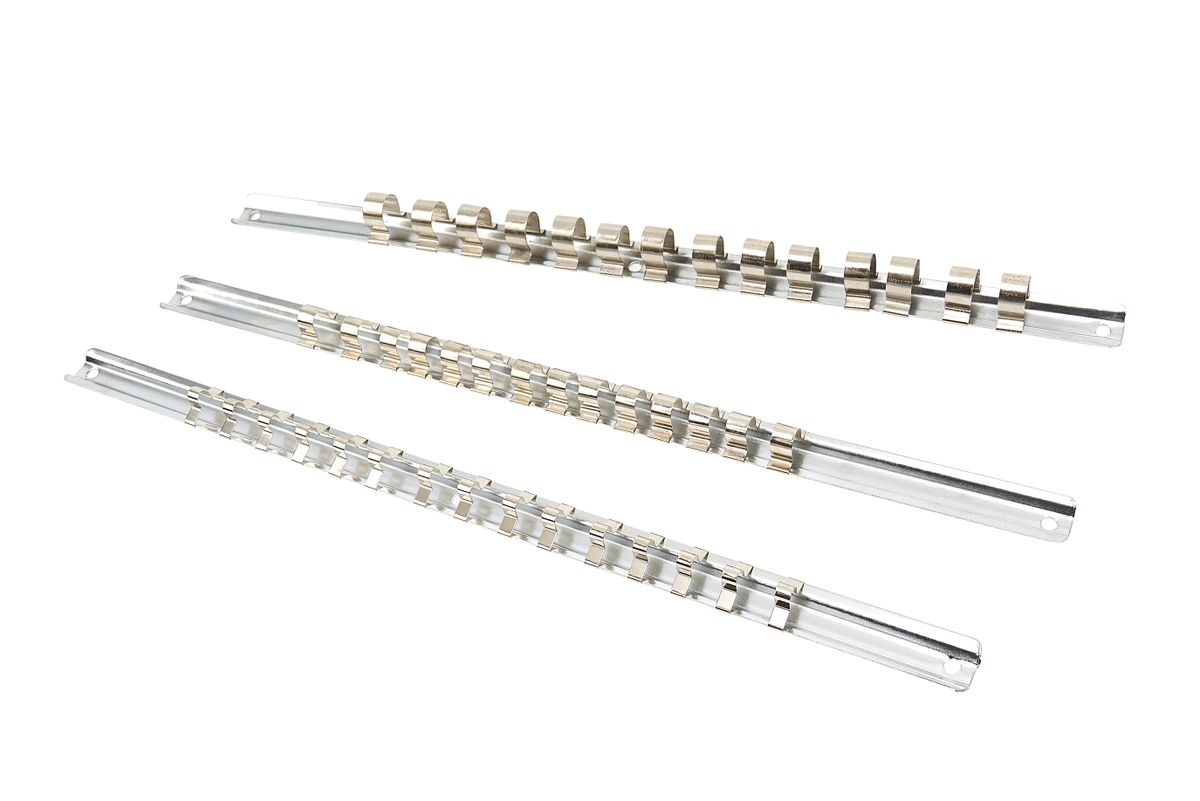 Conjunto de rieles de tapas de metal de 3 piezas HBM para llaves de vaso de ¼” – 3/8"” y 1/2"