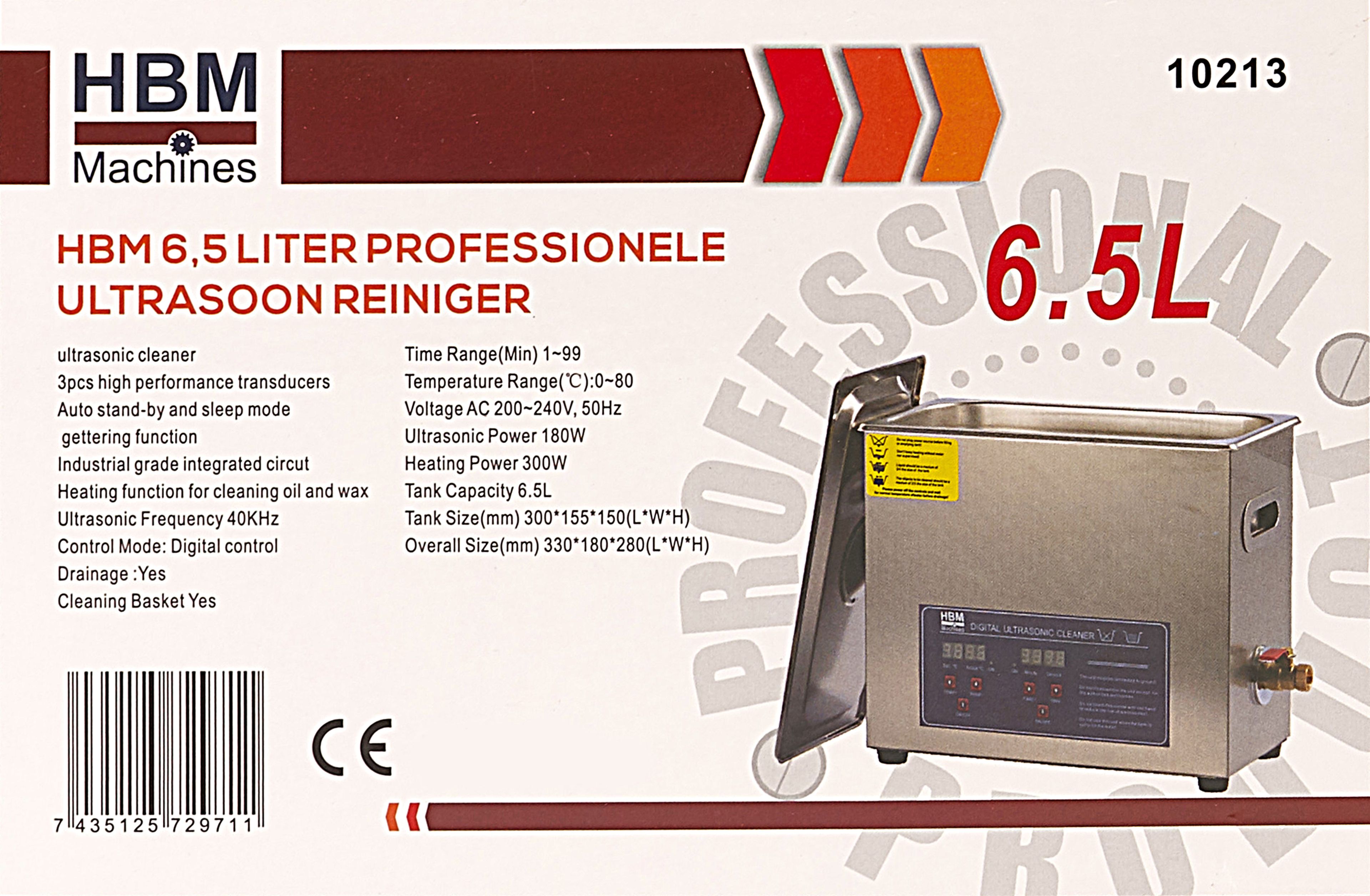 HBM Ultrasoon Reinigers 6,5 l Image 9