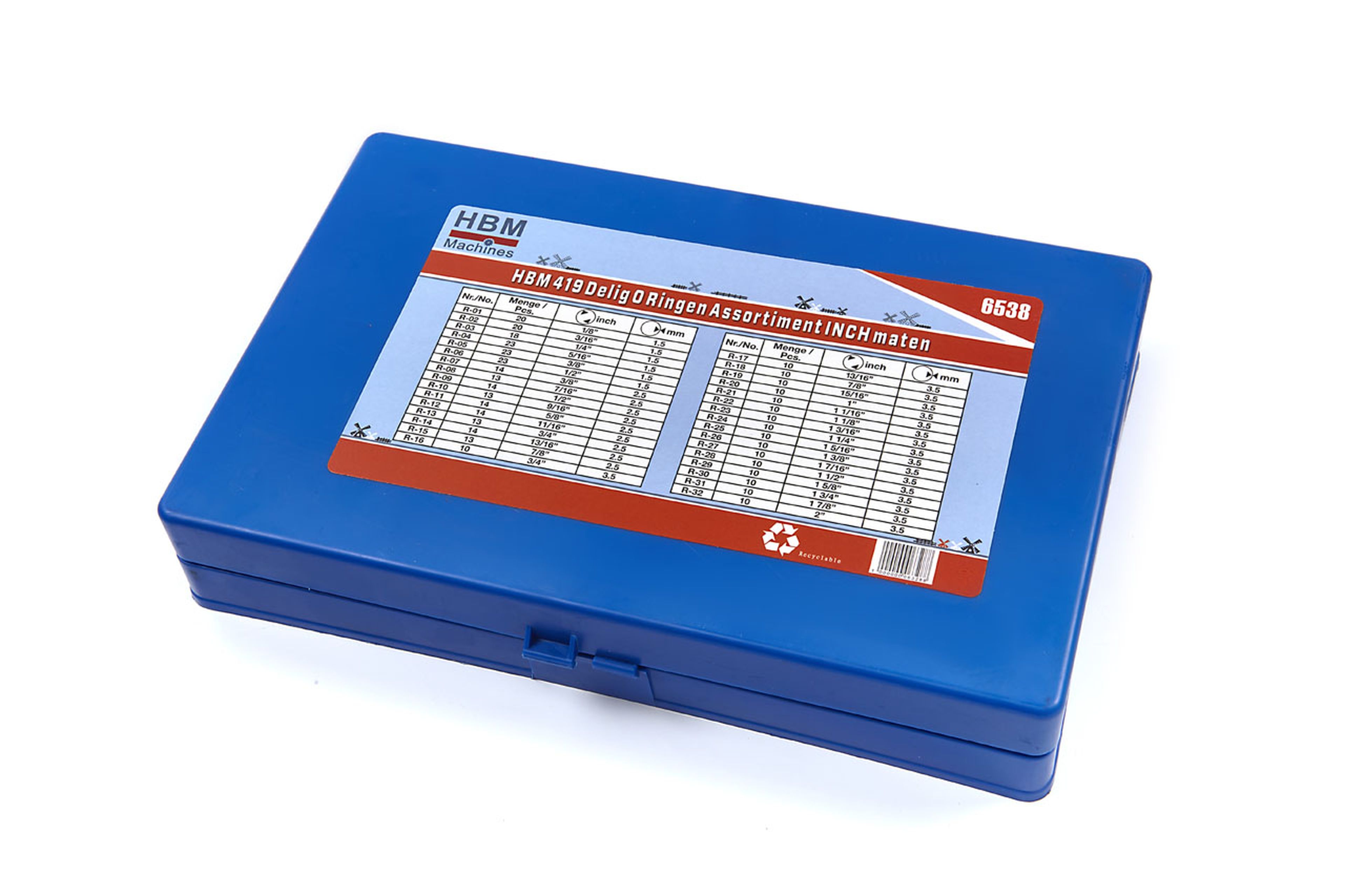 HBM Assortiment de joints toriques de 419 pièces, tailles en pouces Image 2