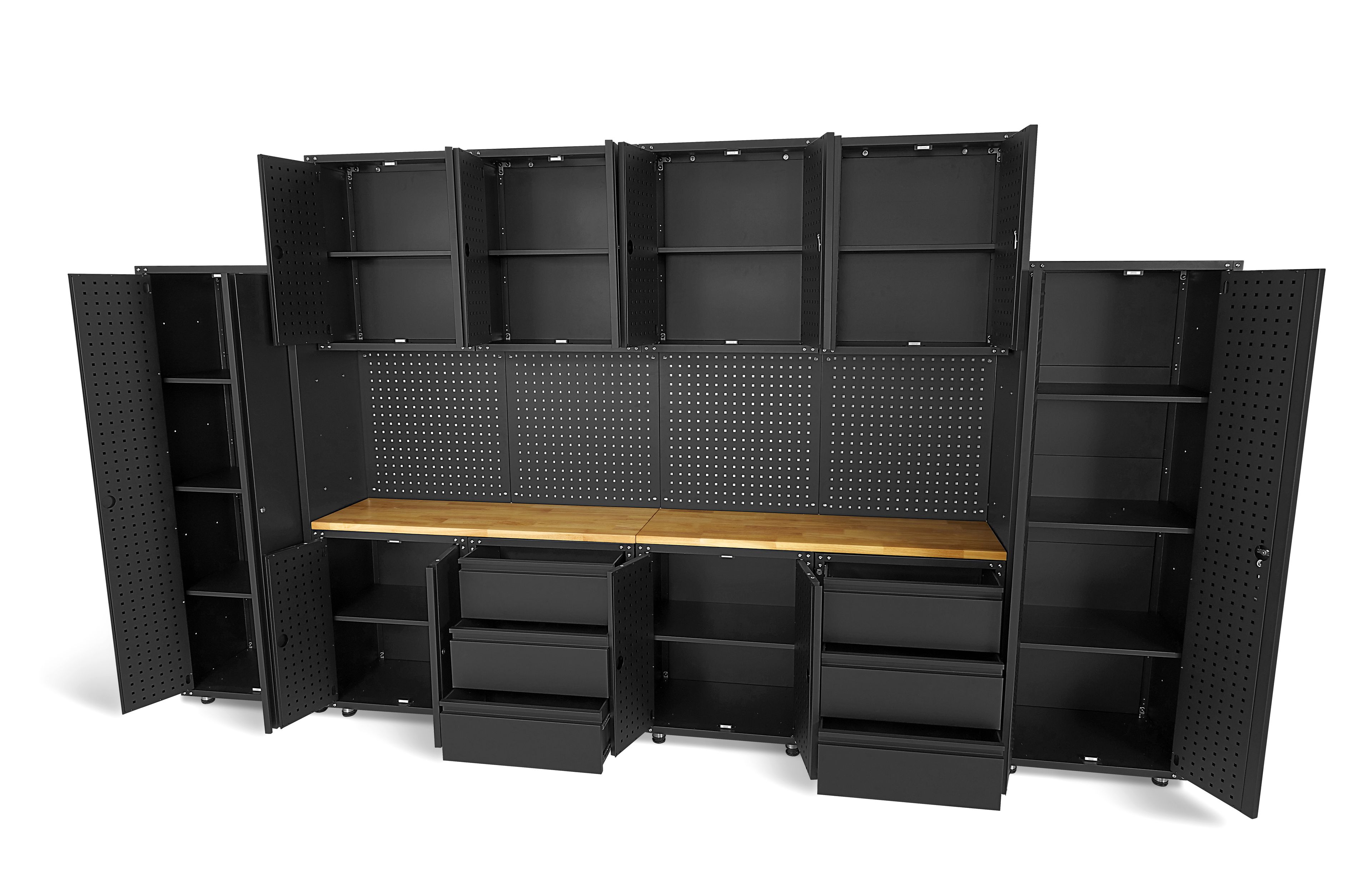 HBM Sistema di officina modulare premium, 16 pezzi, nero opaco Image 6